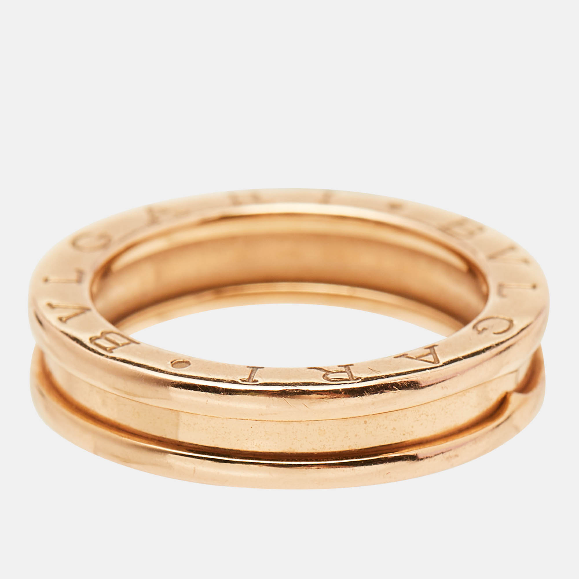 Bvlgari B.Zero1 1-Band 18k Rose Gold Ring Size 51