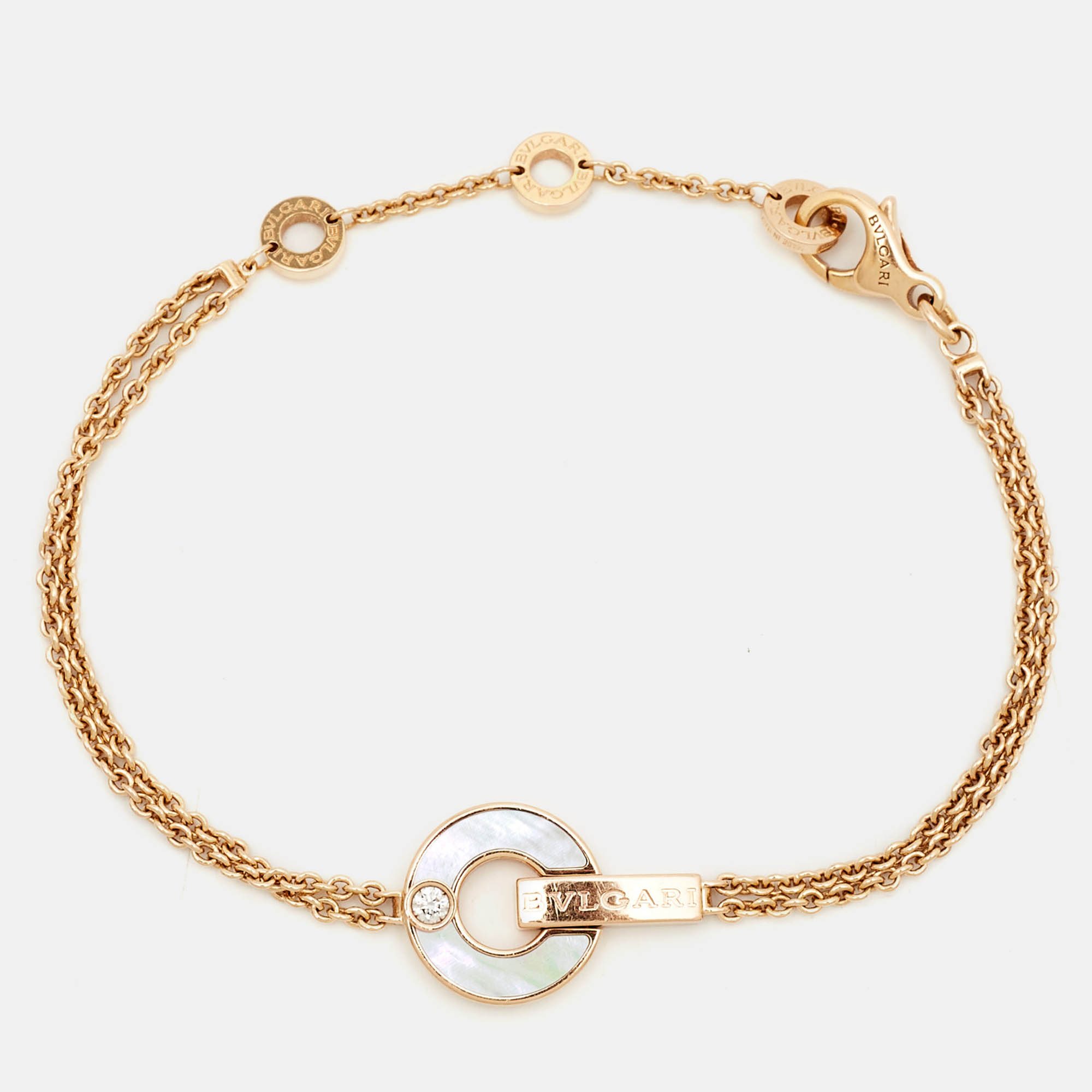 Bvlgari Bvlgari Mother of Pearl Diamond 18K Rose Gold Bracelet