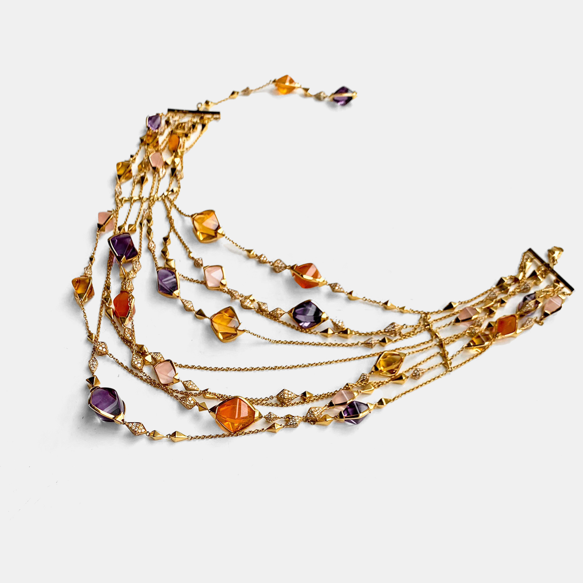 Bvlgari 18K Yellow Gold and Multicolor Gemstone Diamond Divas’ Dream Necklace
Bvlgari 18K Yellow Gold and Multicolor Gemstone Diamond Divas’ Dream Necklace