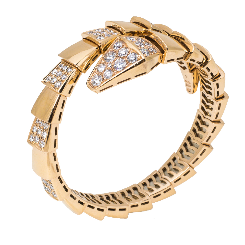 

Bvlgari Serpenti Viper Diamond 18K Rose Gold One-Coil Bracelet