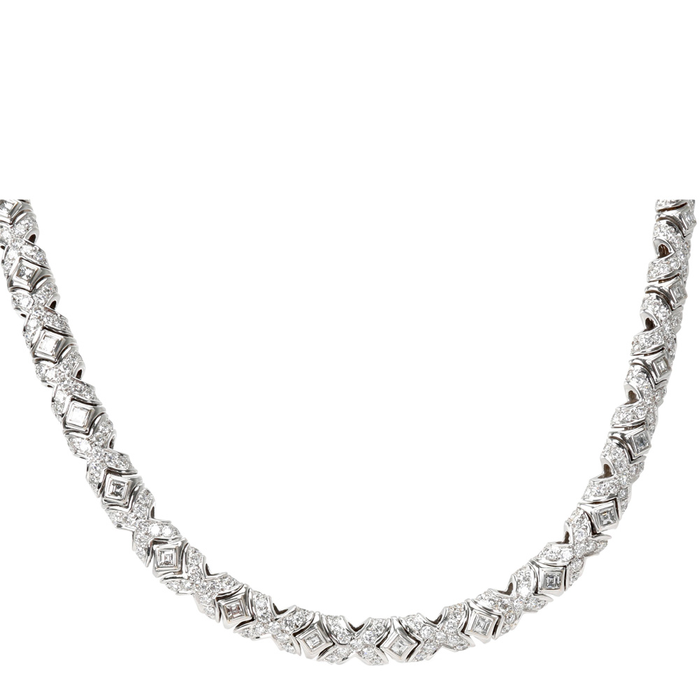 Bvlgari Tubini Diamond 18K White Gold Necklace