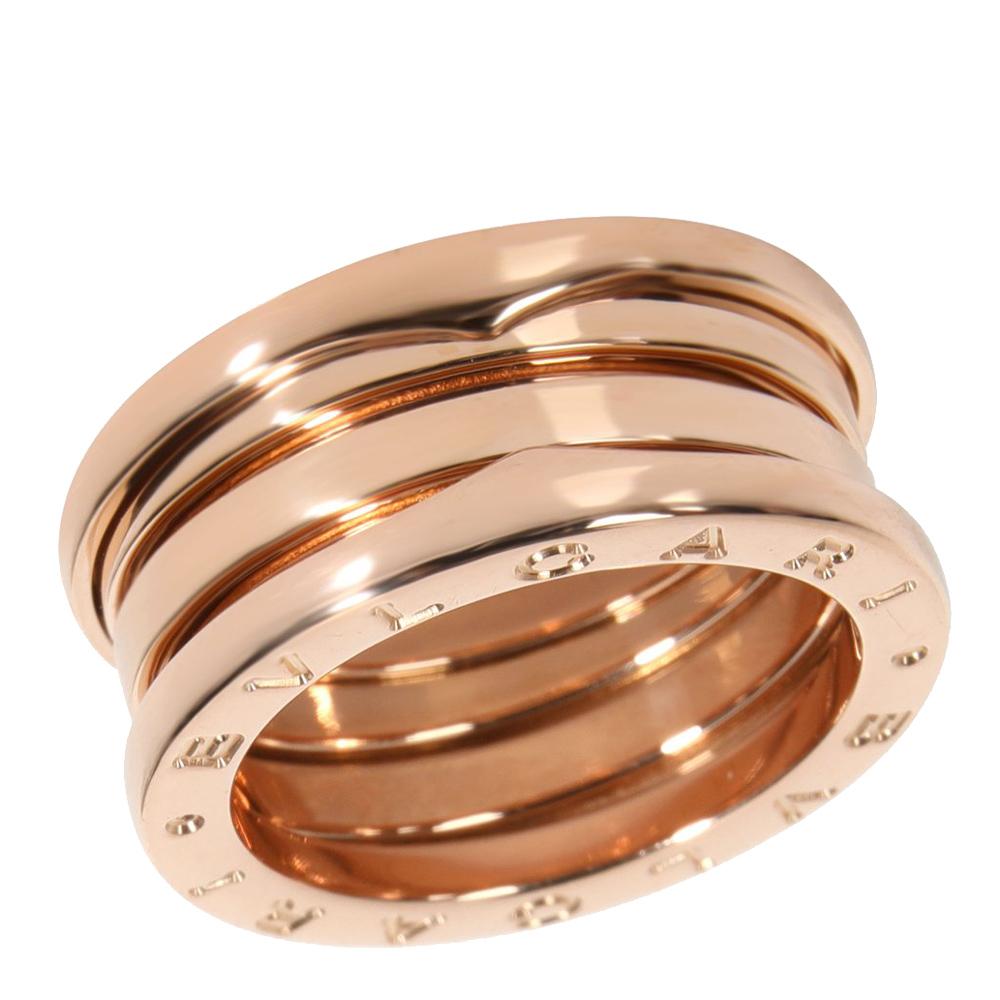 Bvlgari B.Zero1 4-Band 18K Rose Gold Ring Size EU 51