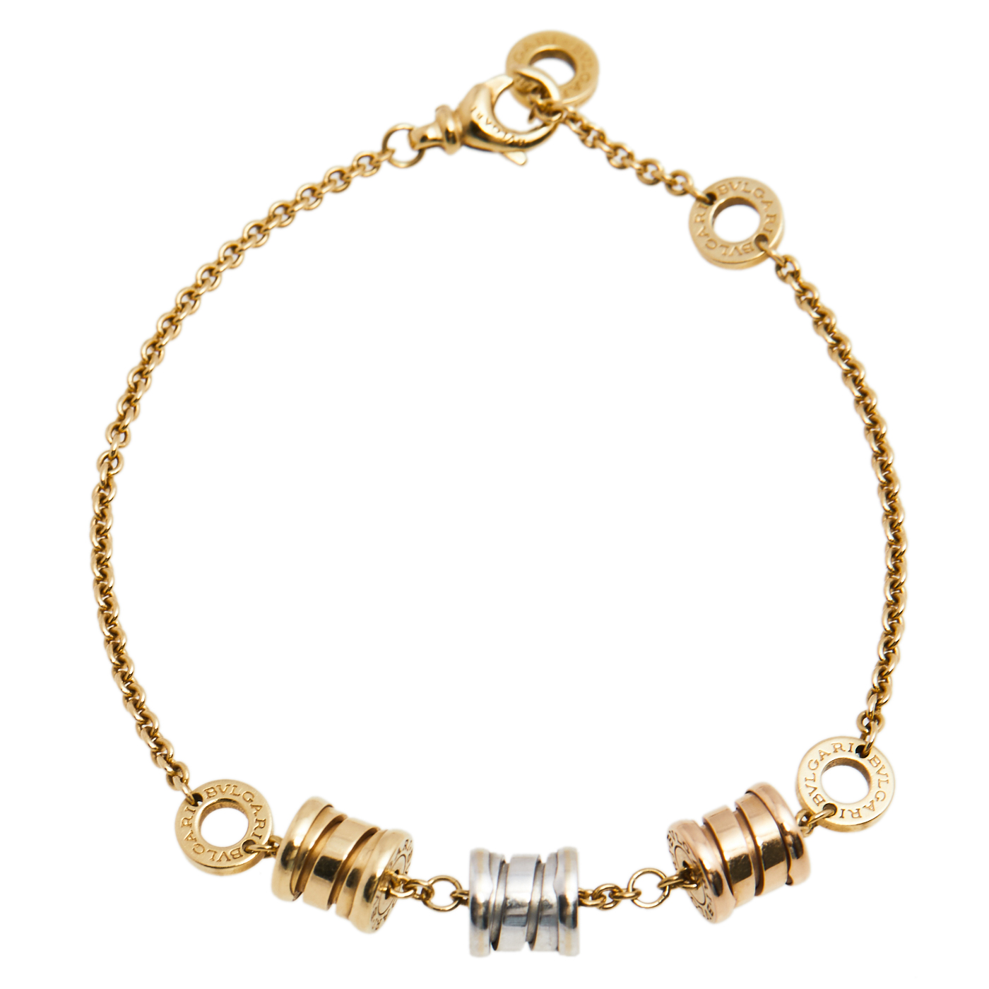 Bvlgari B.zero1 18k 3-Tone Gold Element Soft Bracelet female 18k Three Tone Gold