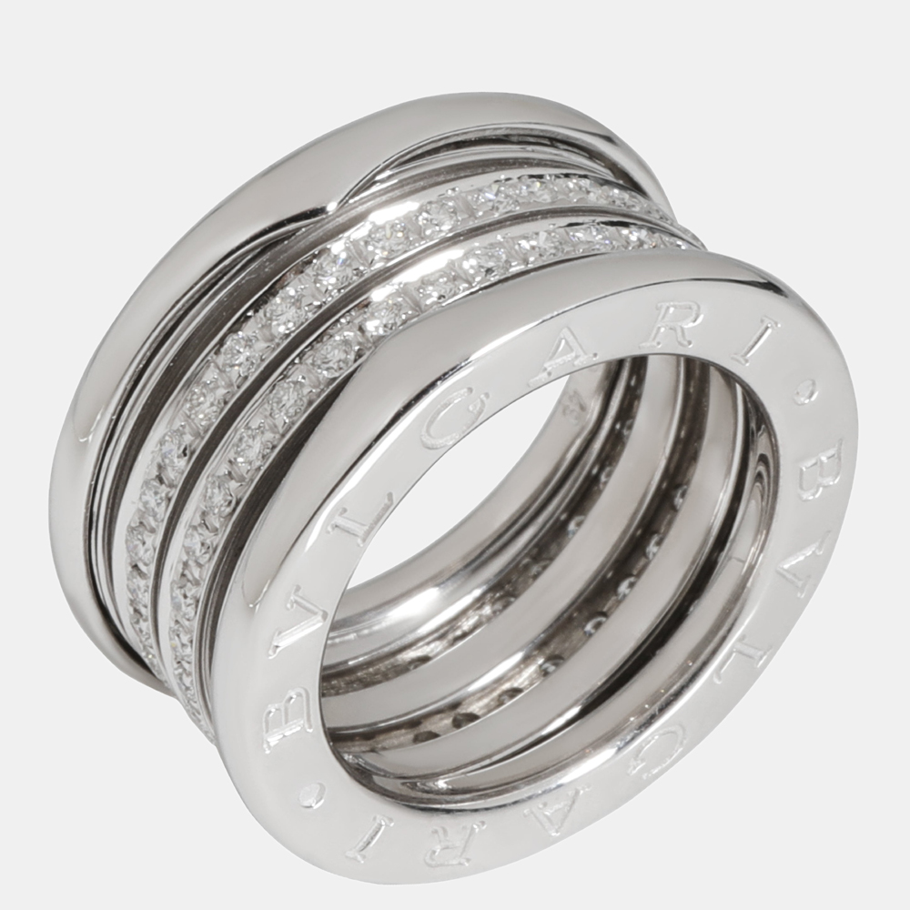 Bvlgari 4 spiral b zero1 diamond ring in 18k white gold 0.89 ctw