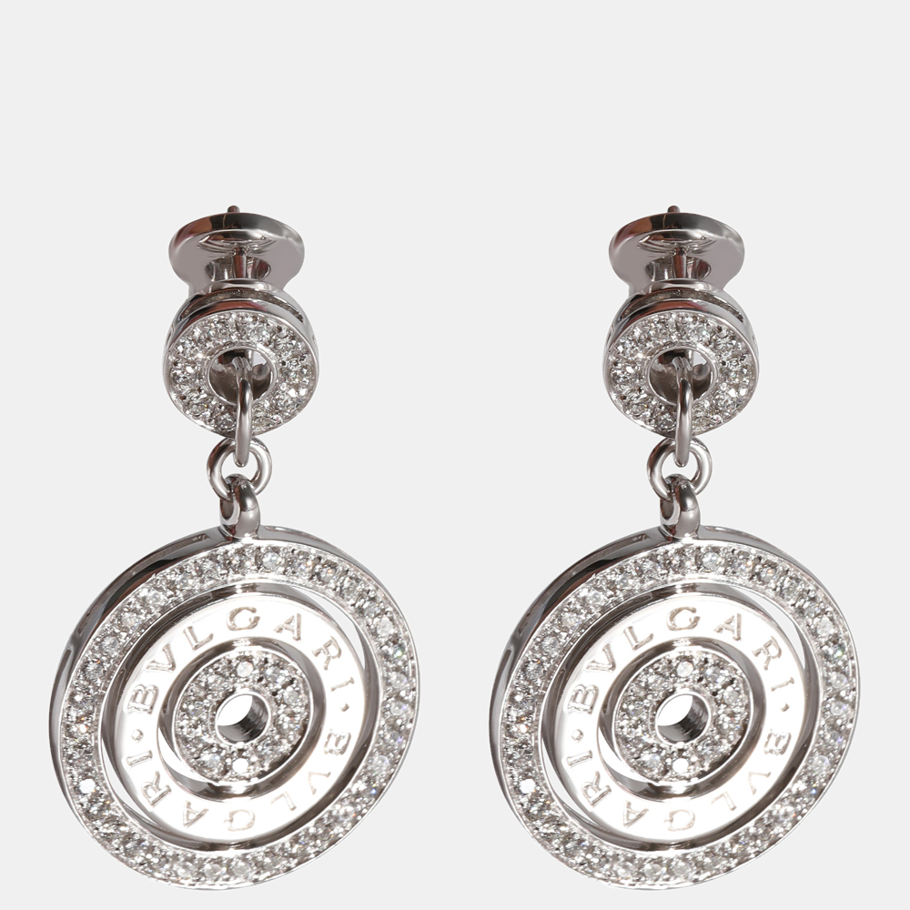 BVLGARI Astrale Diamond Earrings In 18k White Gold 1.3 CTW
