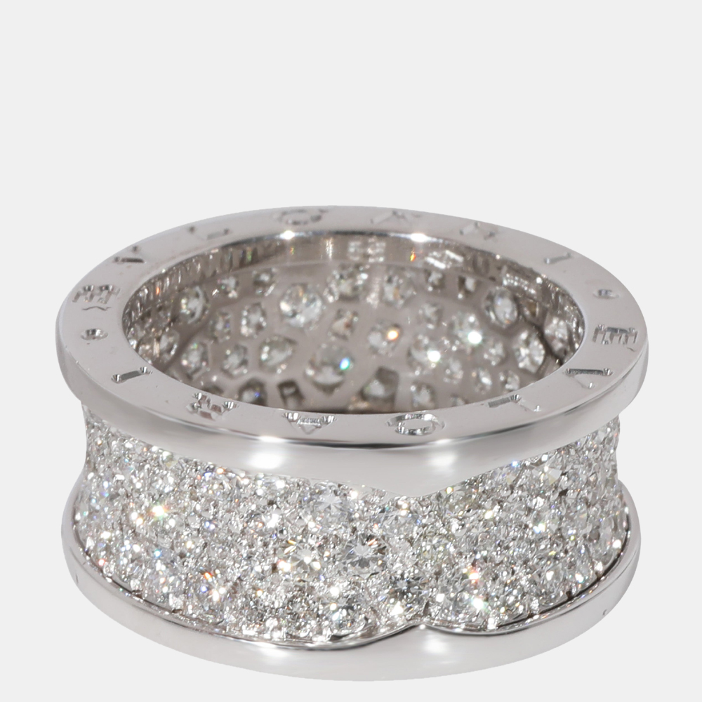 BVLGARI B.zero1 Diamond Ring In 18k White Gold 2.4 CTW Ring Size EU 55 - US 7.25