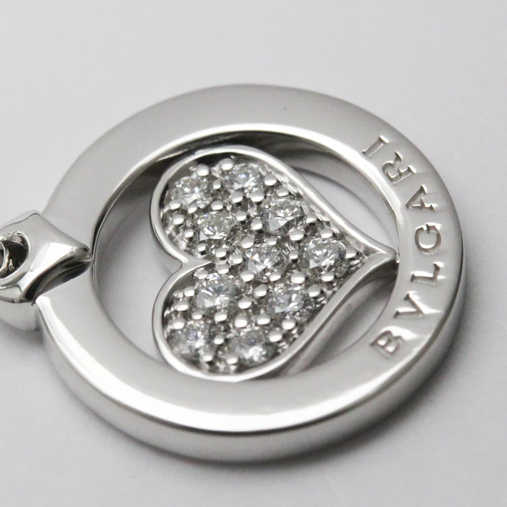 Bvlgari Tondo Heart 18K White Gold Diamond Charms And Pendants