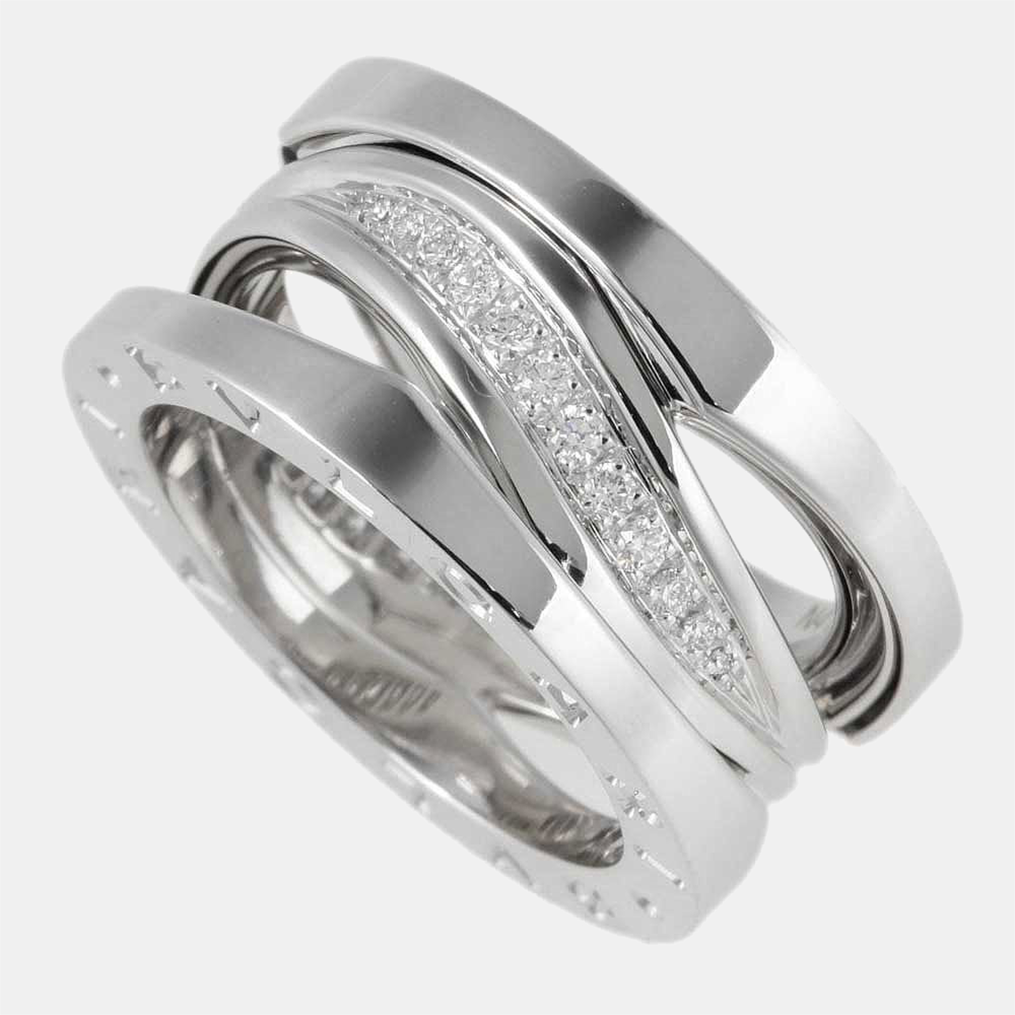 Bvlgari B.Zero1 Design Legend 18K White Gold Diamond Ring EU 48