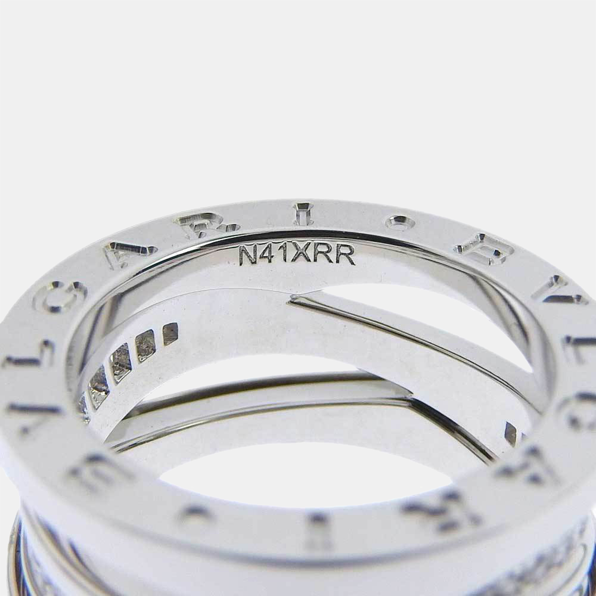 Bvlgari B.Zero1 Design Legend 18K White Gold Diamond Ring EU 48
