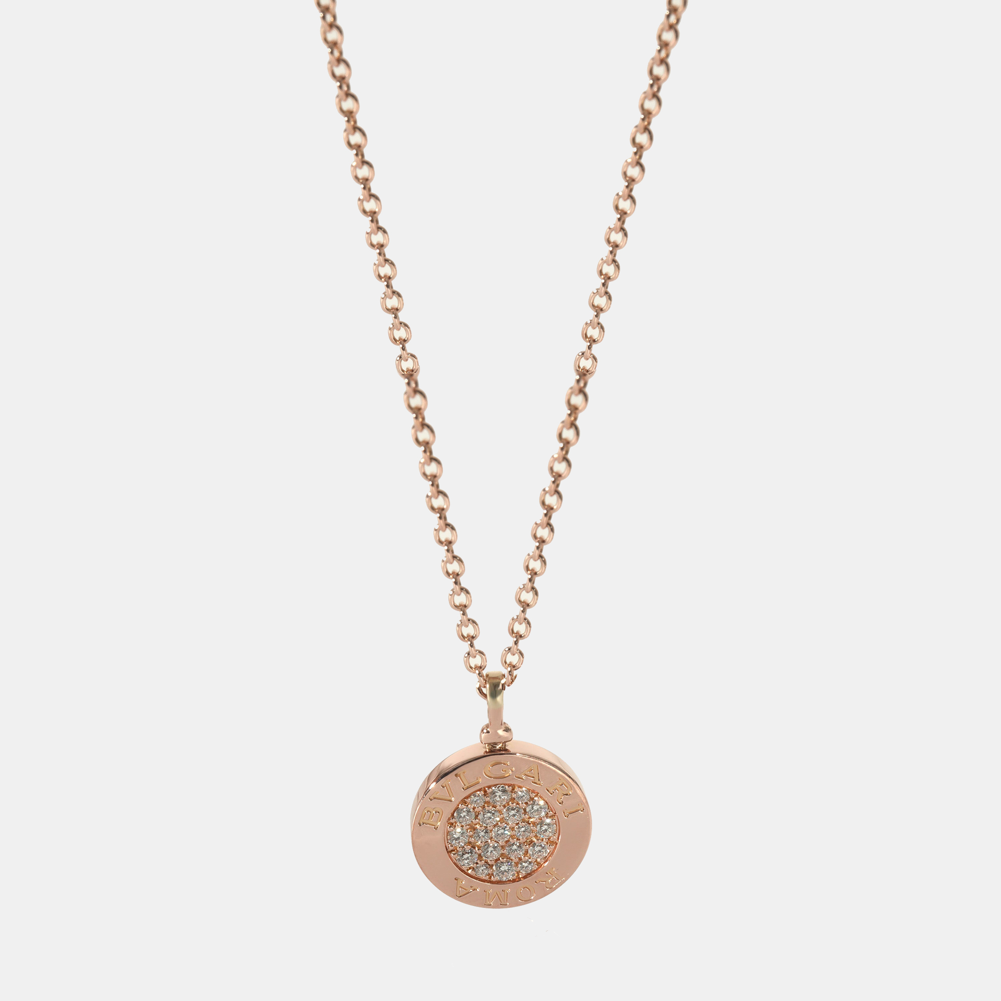 Bvlgari diamond necklace in 18k rose gold 0.34 ctw