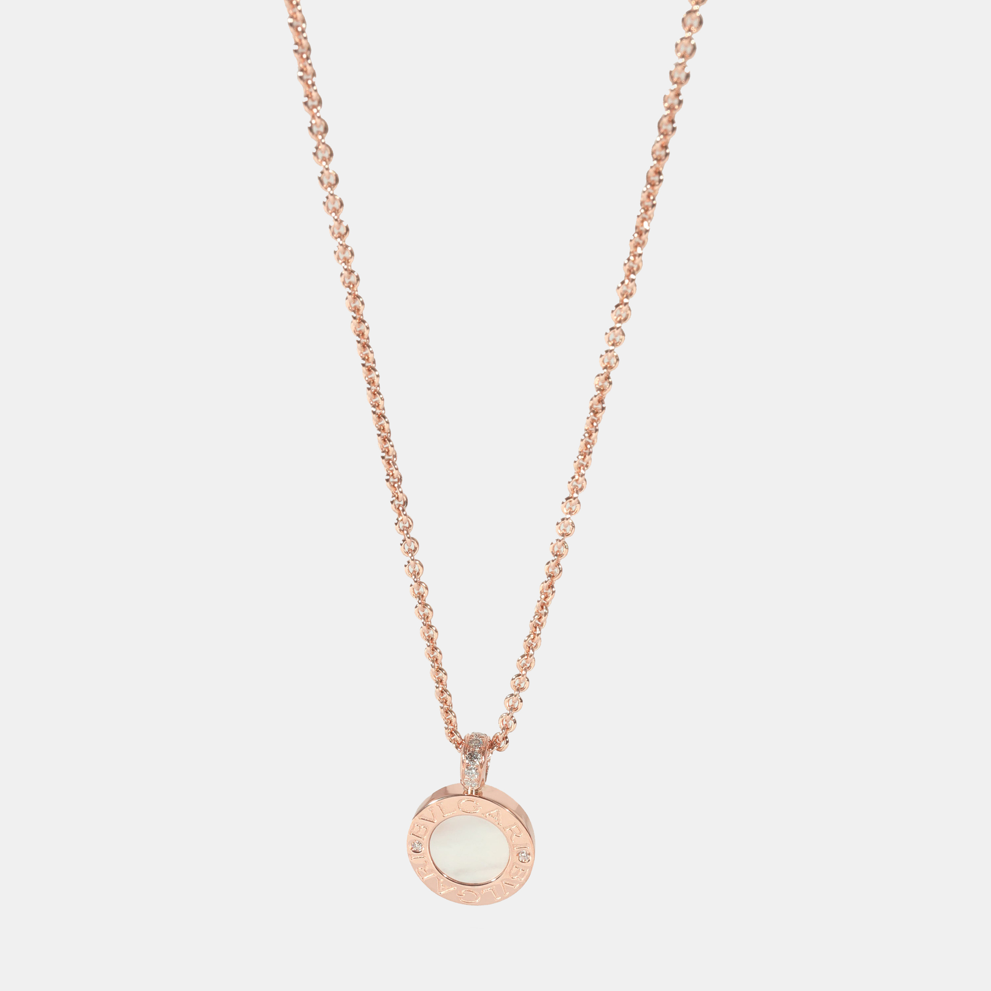 Bvlgari mother of pearl pendant in 18k yellow gold 0.06 ctw