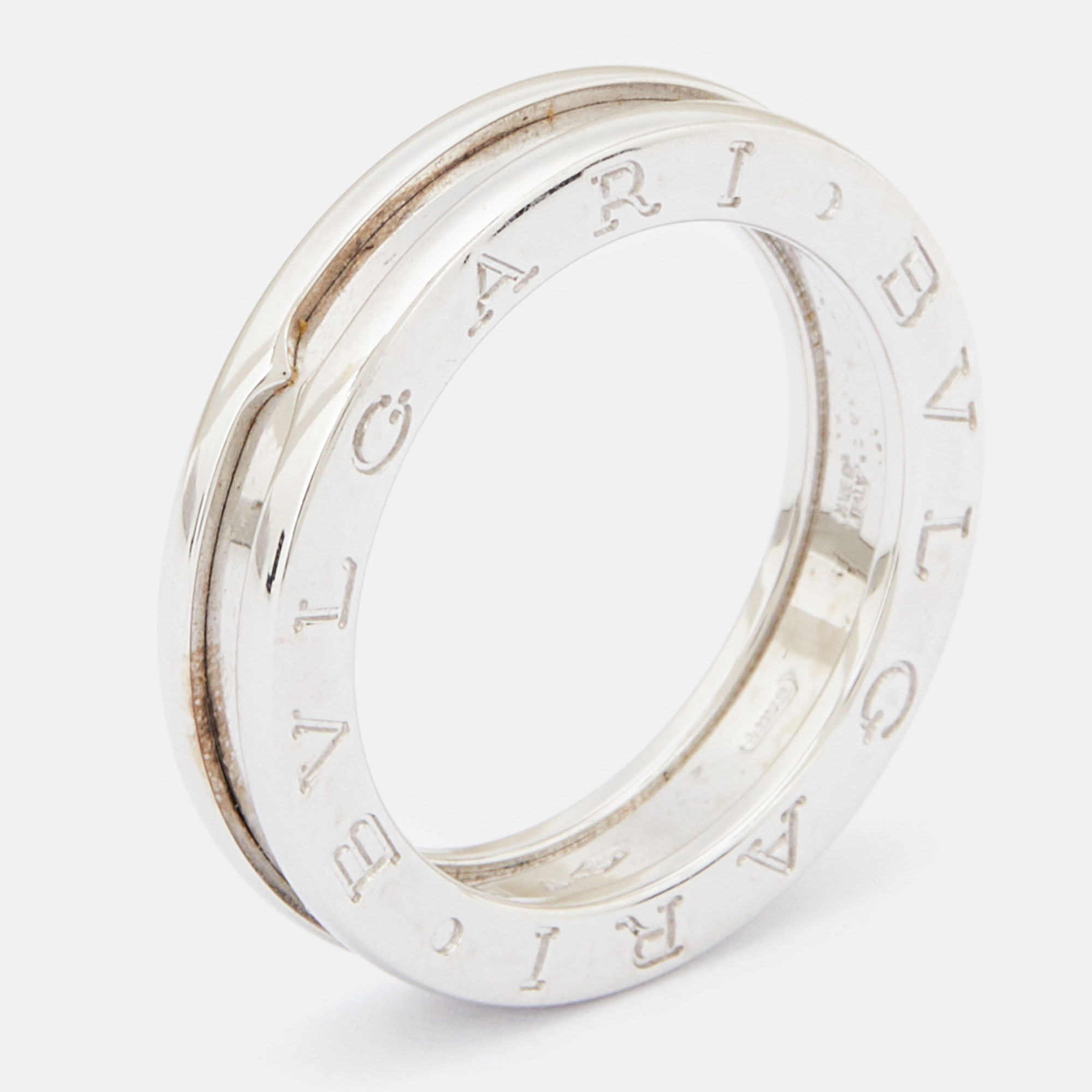 Bvlgari B.Zero1 1-Band 18k White Gold Ring Size 54