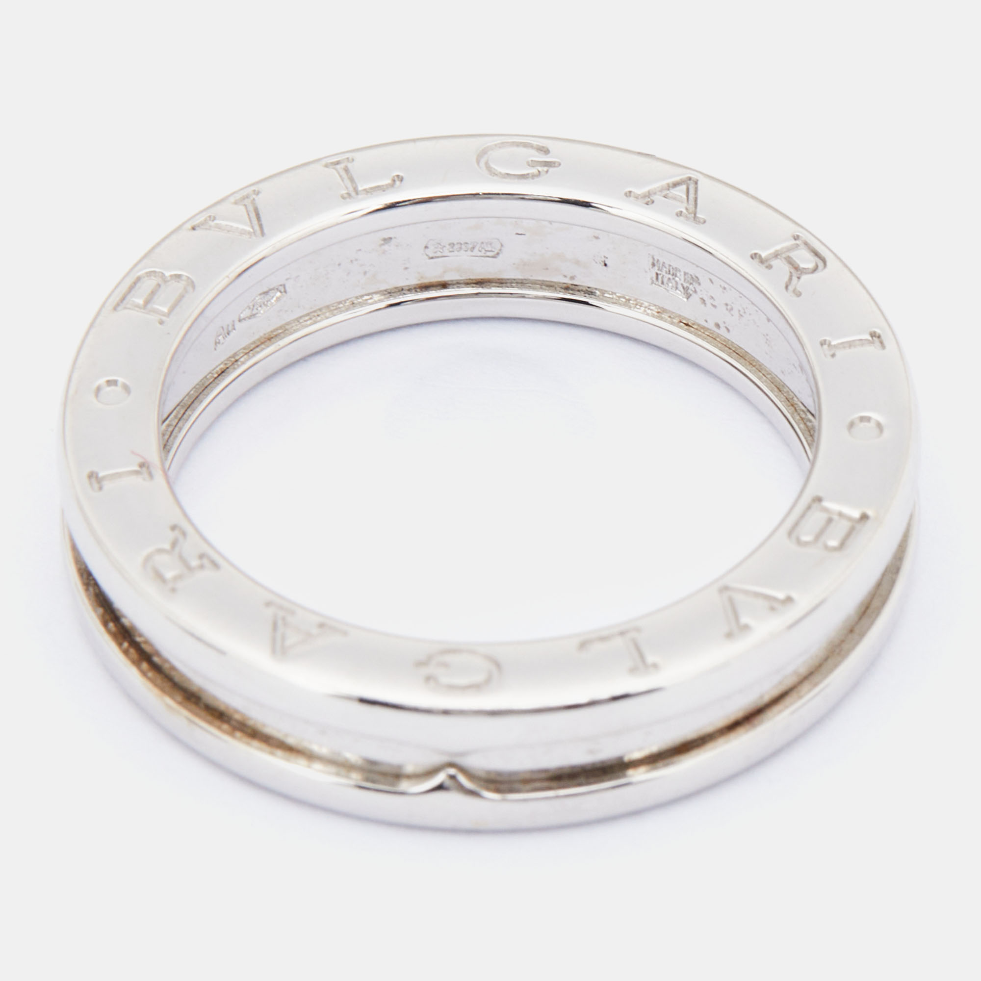 Bvlgari B.Zero1 1-Band 18k White Gold Ring Size 54