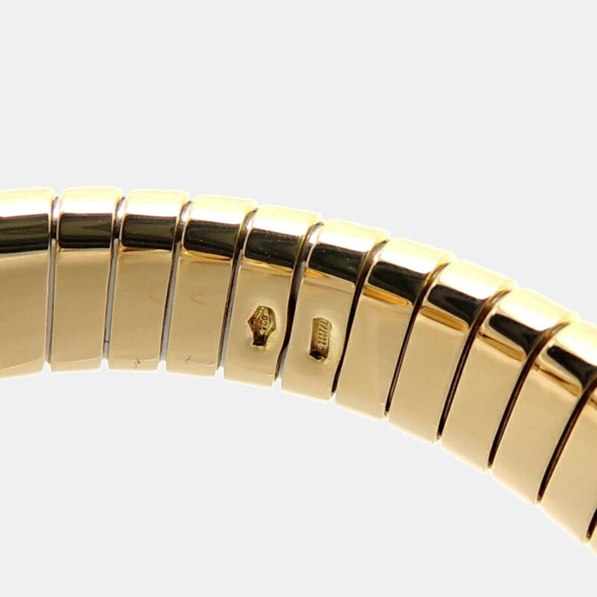 Bvlgari Tubogas 18K Yellow Gold Onyx Bracelet 14
