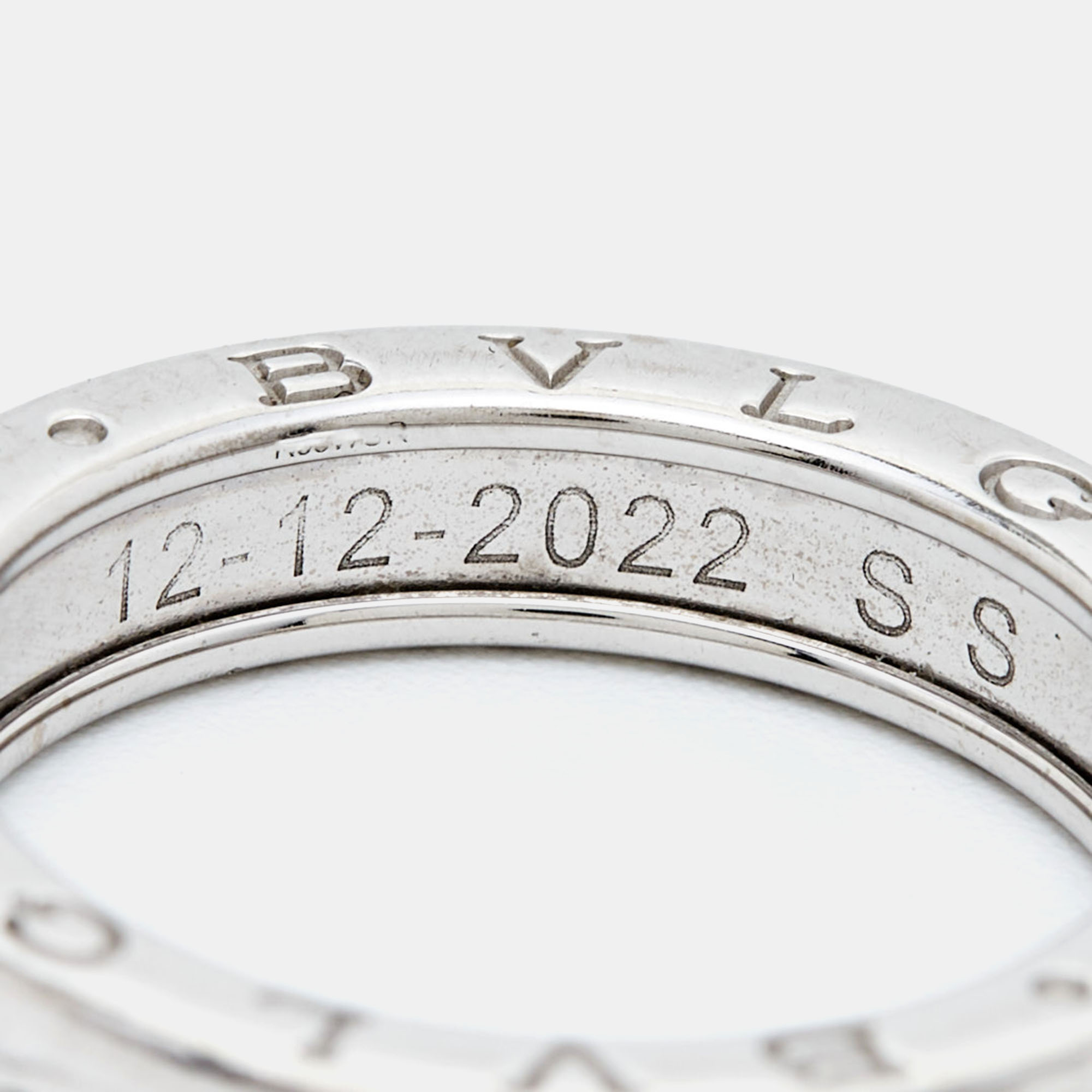 Bvlgari B.Zero1 1-Band 18k White Gold Ring Size 60