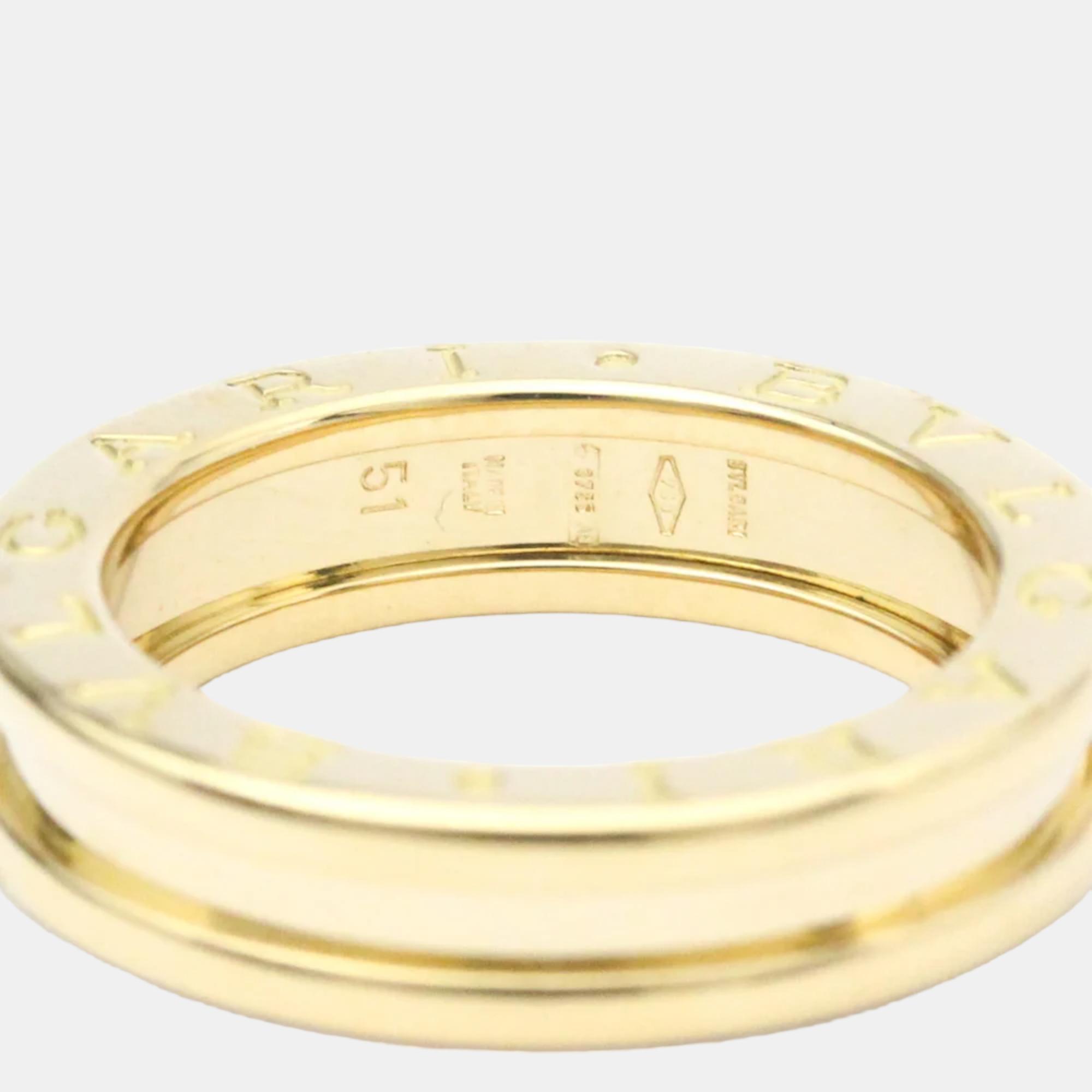 Bvlgari B.Zero1 18K Yellow Gold Ring EU 51
