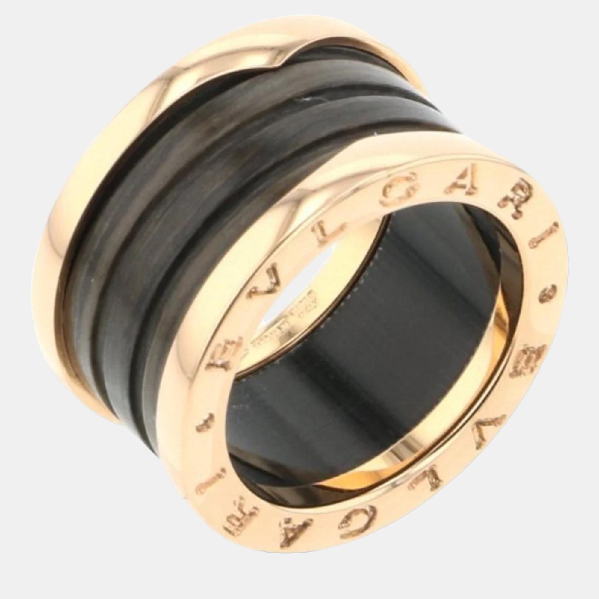 Bvlgari B.Zero1 18K Rose Gold Marble Ring EU 50