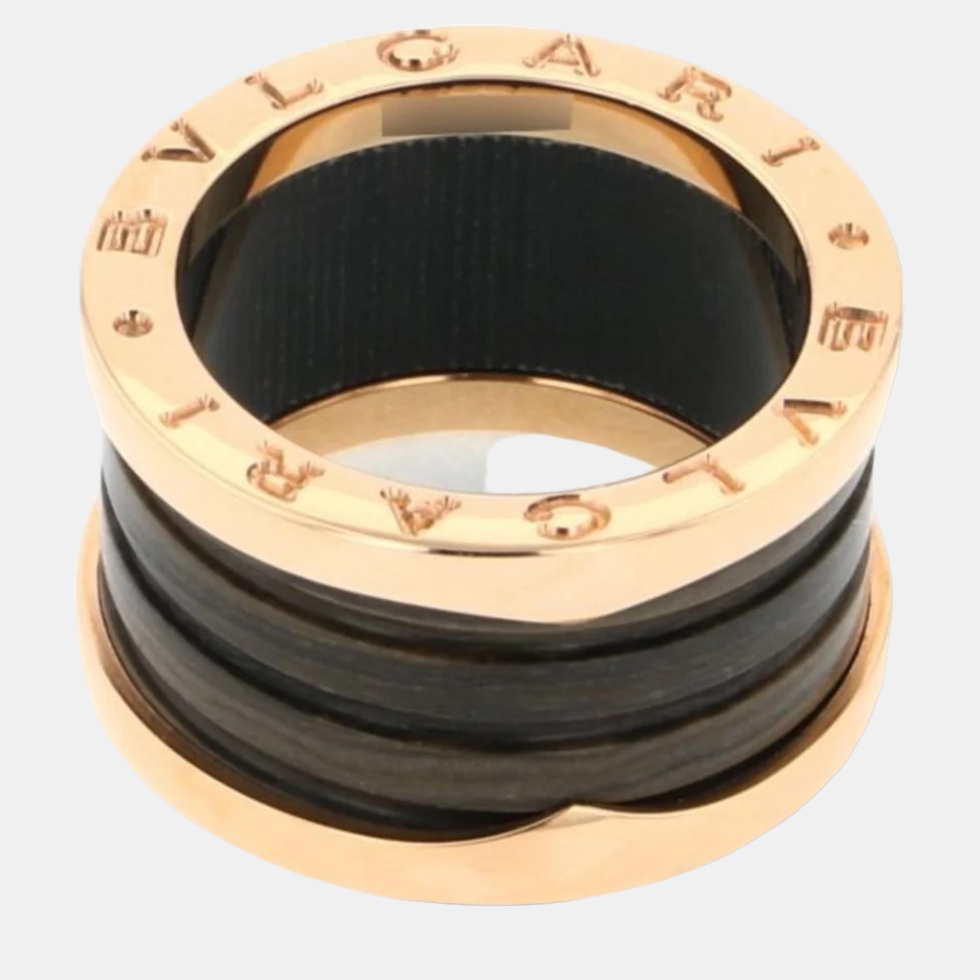 Bvlgari B.Zero1 18K Rose Gold Marble Ring EU 50