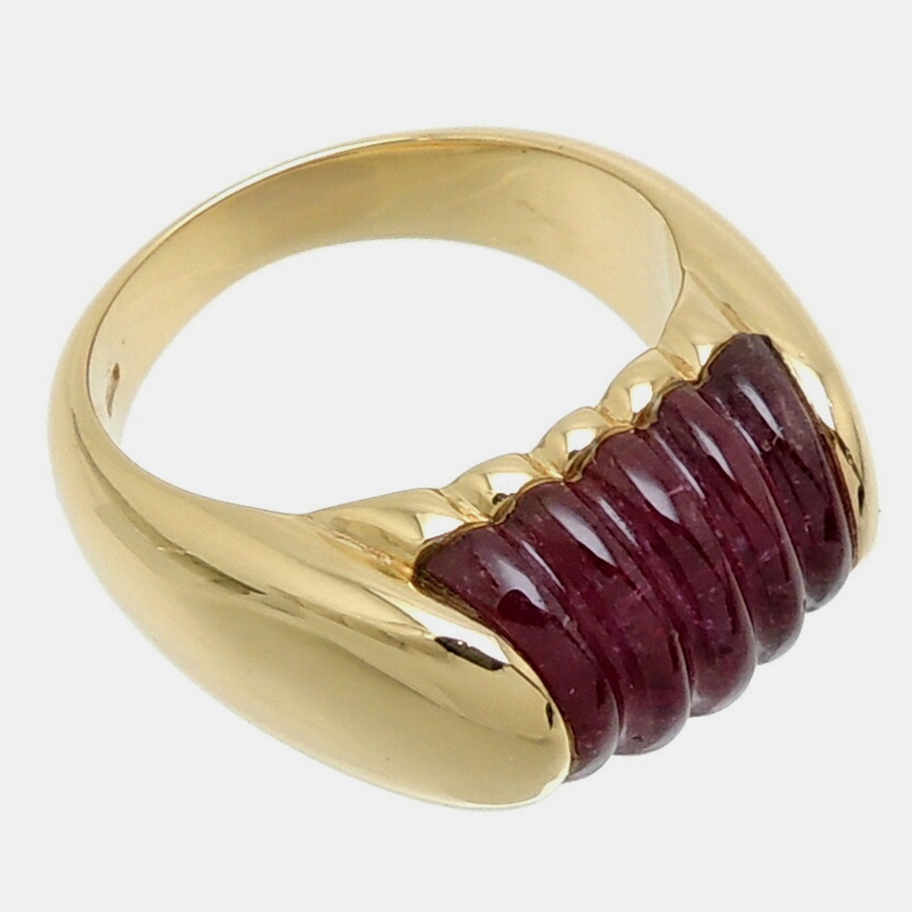 Bvlgari Vintage 18K Yellow Gold Tronchet Ring EU 53