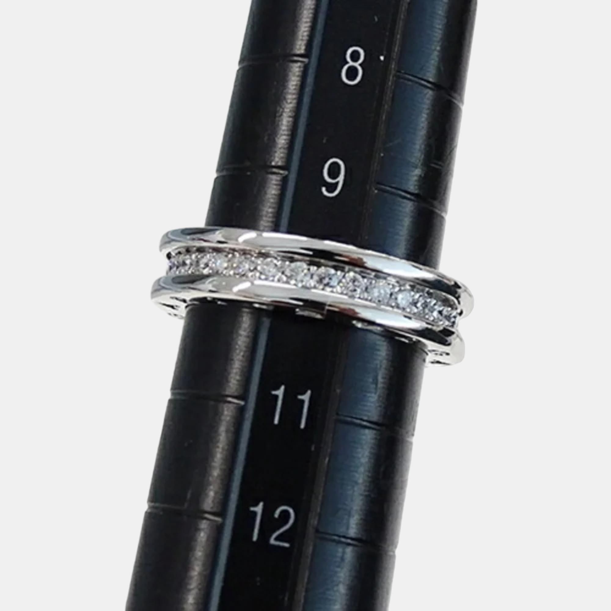 Bvlgari B.Zero1 18K White Gold Diamond Ring EU 50