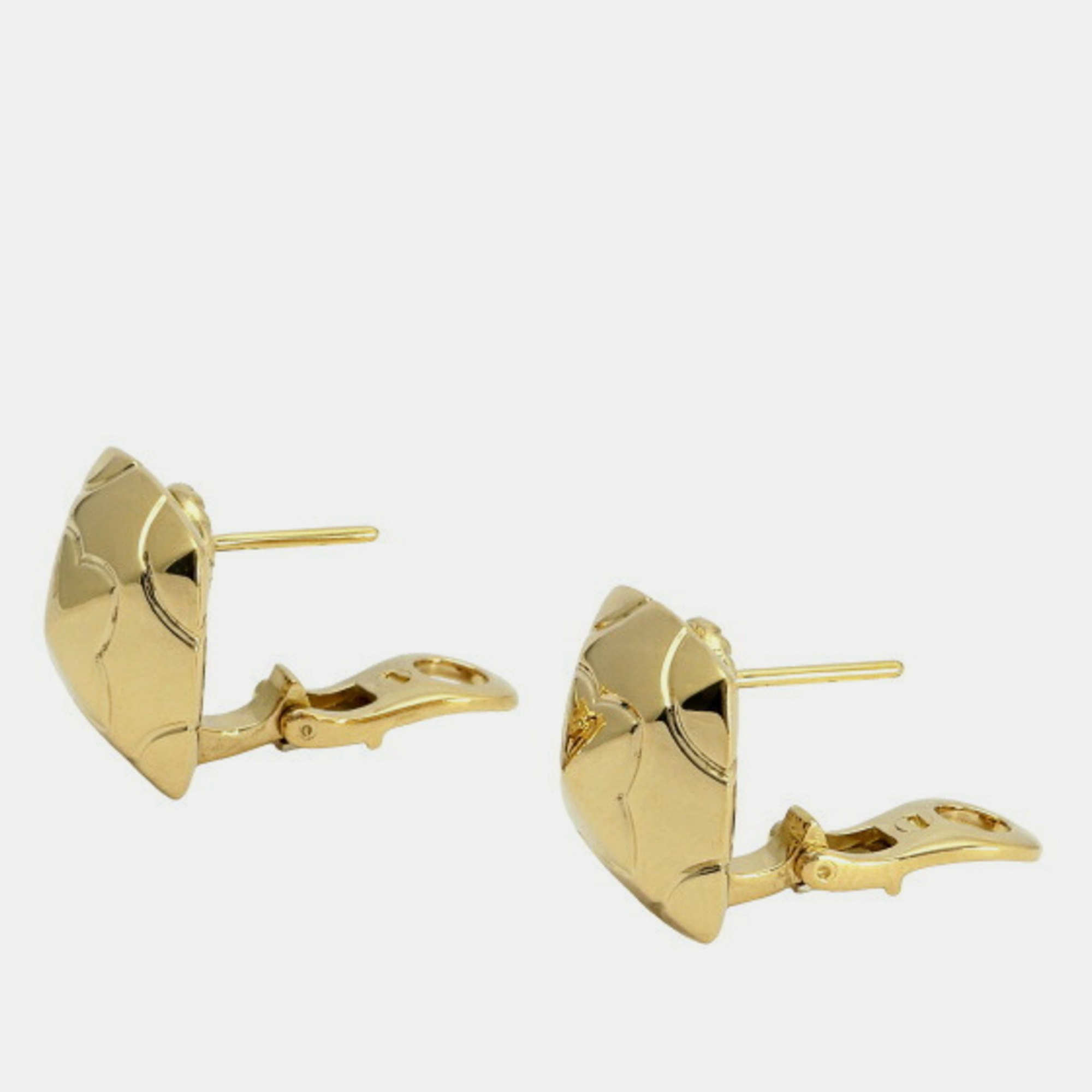 Bvlgari Pyramid Square 18K Yellow Gold Stainless Steel Earring