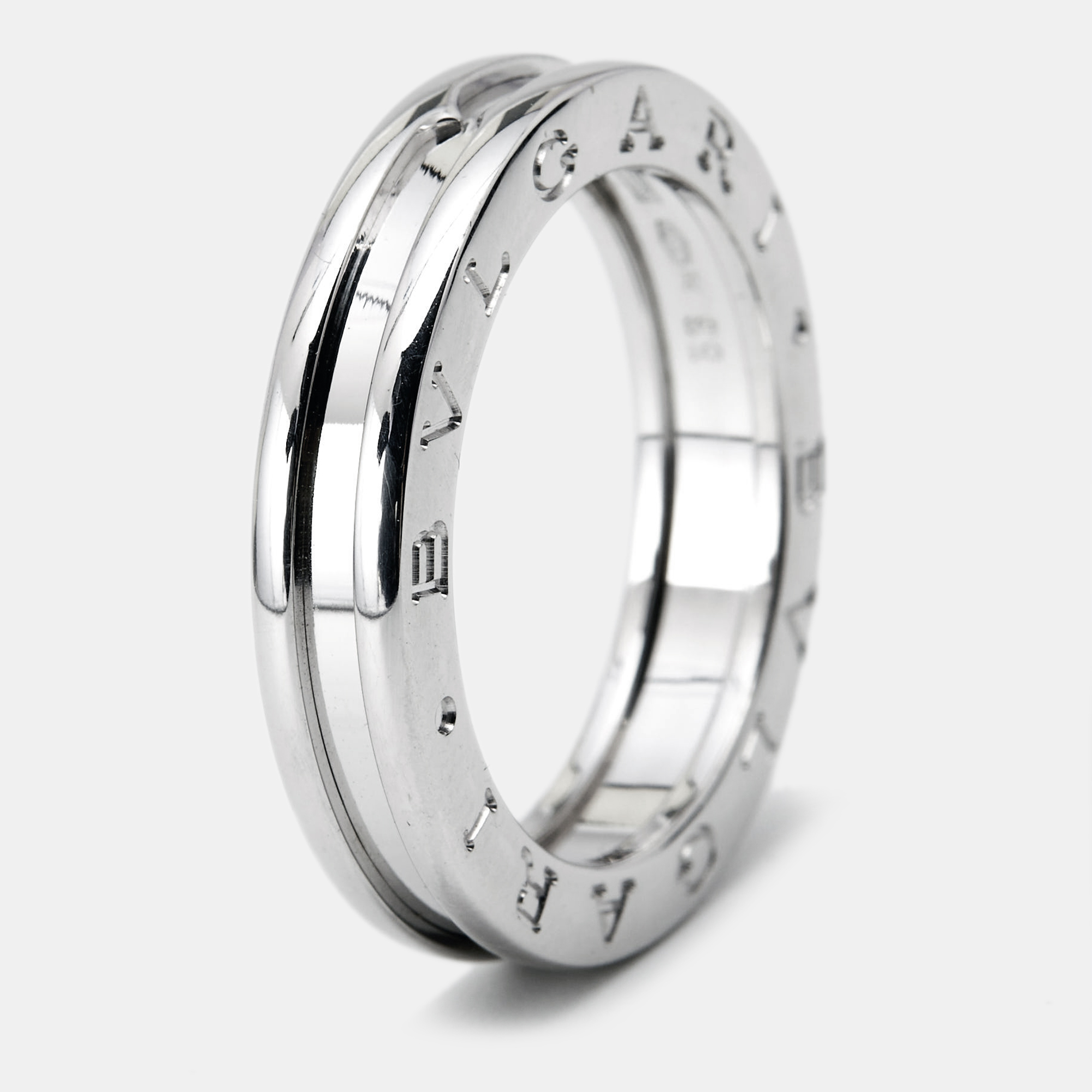 Bvlgari B.Zero1 1-Band 18k White Gold Ring Size 56