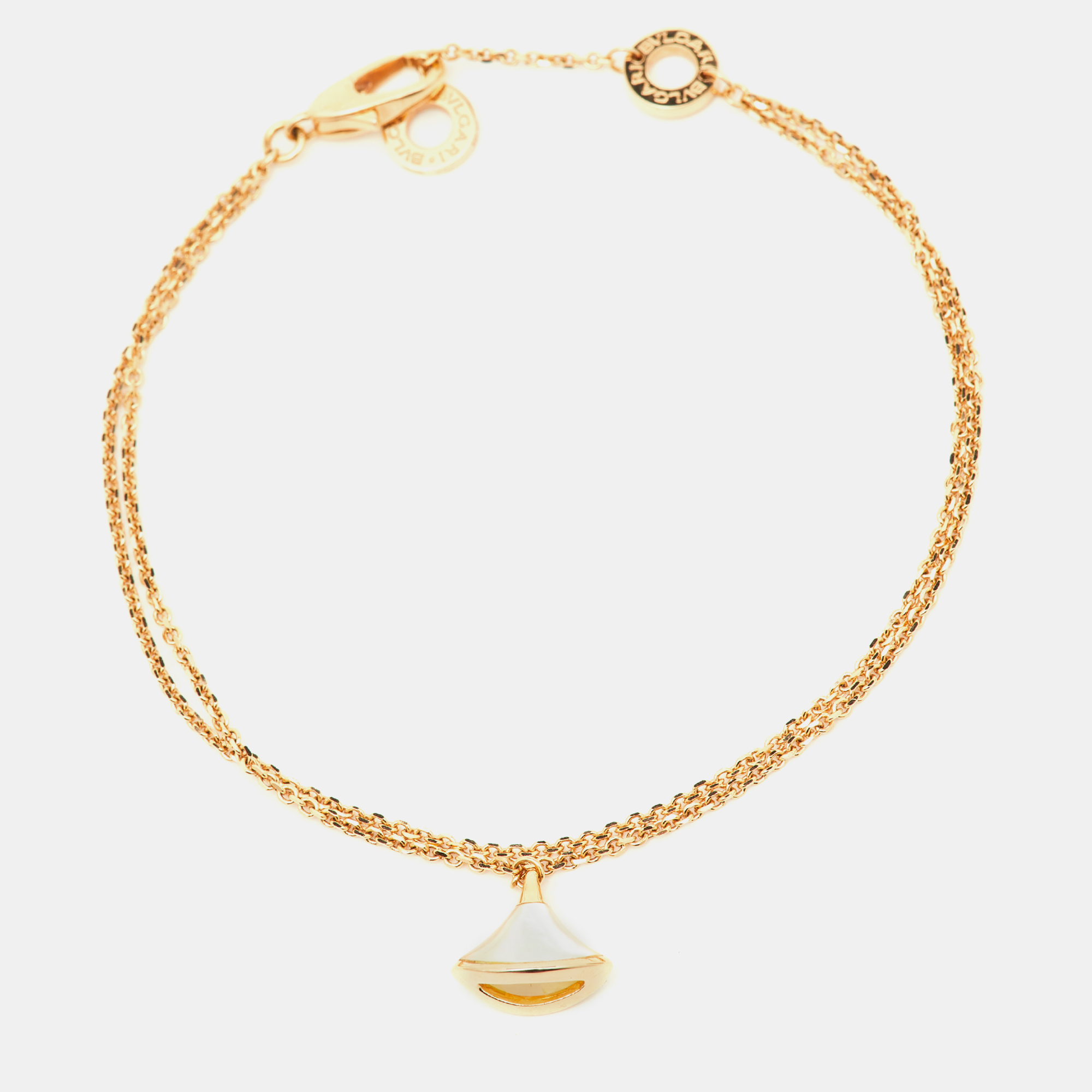Bvlgari Divas' Dream Mother Of Pearl 18K Rose Gold Charm Bracelet SM