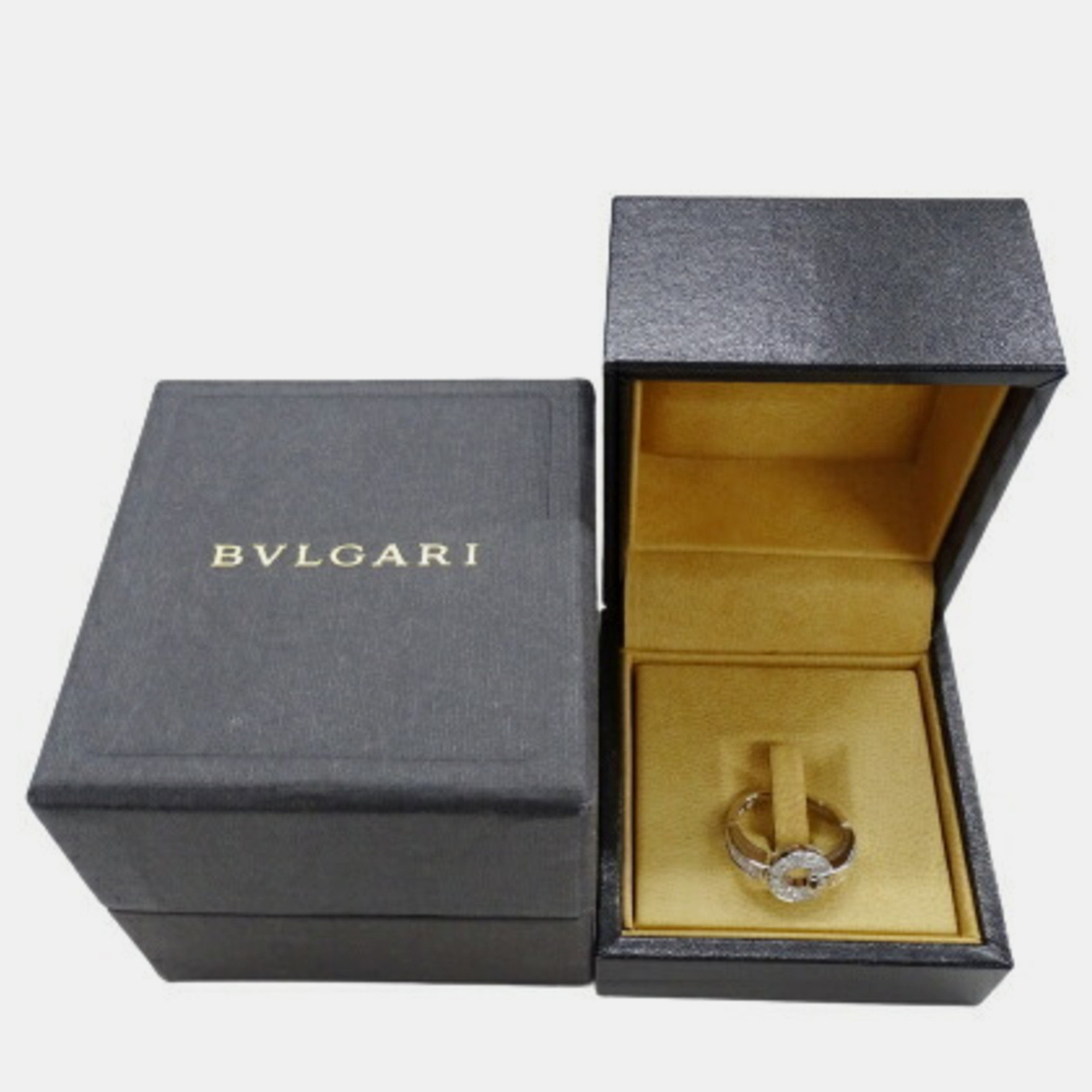 Bvlgari 18K White Gold, Diamond Ring EU 50.5