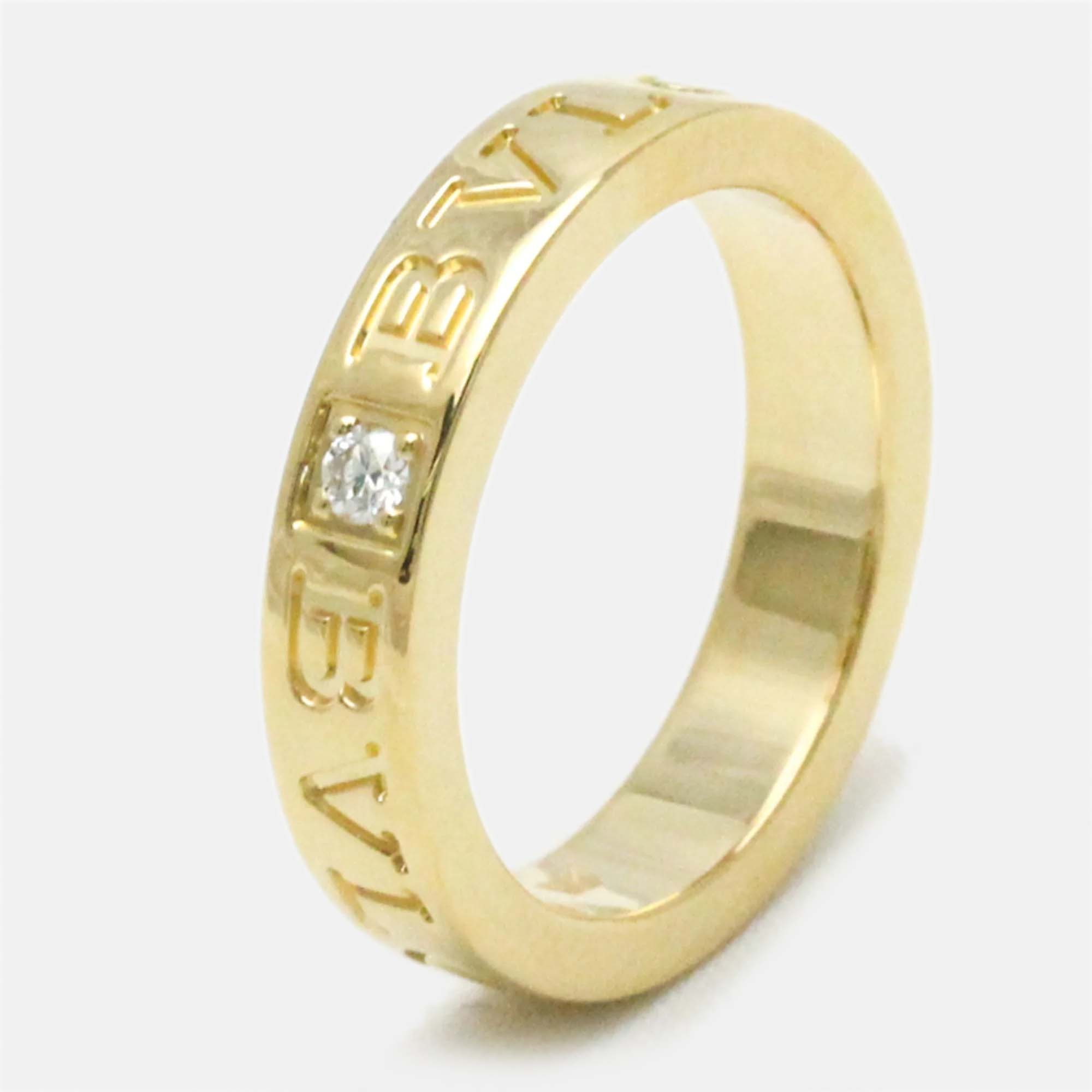 Bvlgari 18K Yellow Gold Diamond Ring EU 49