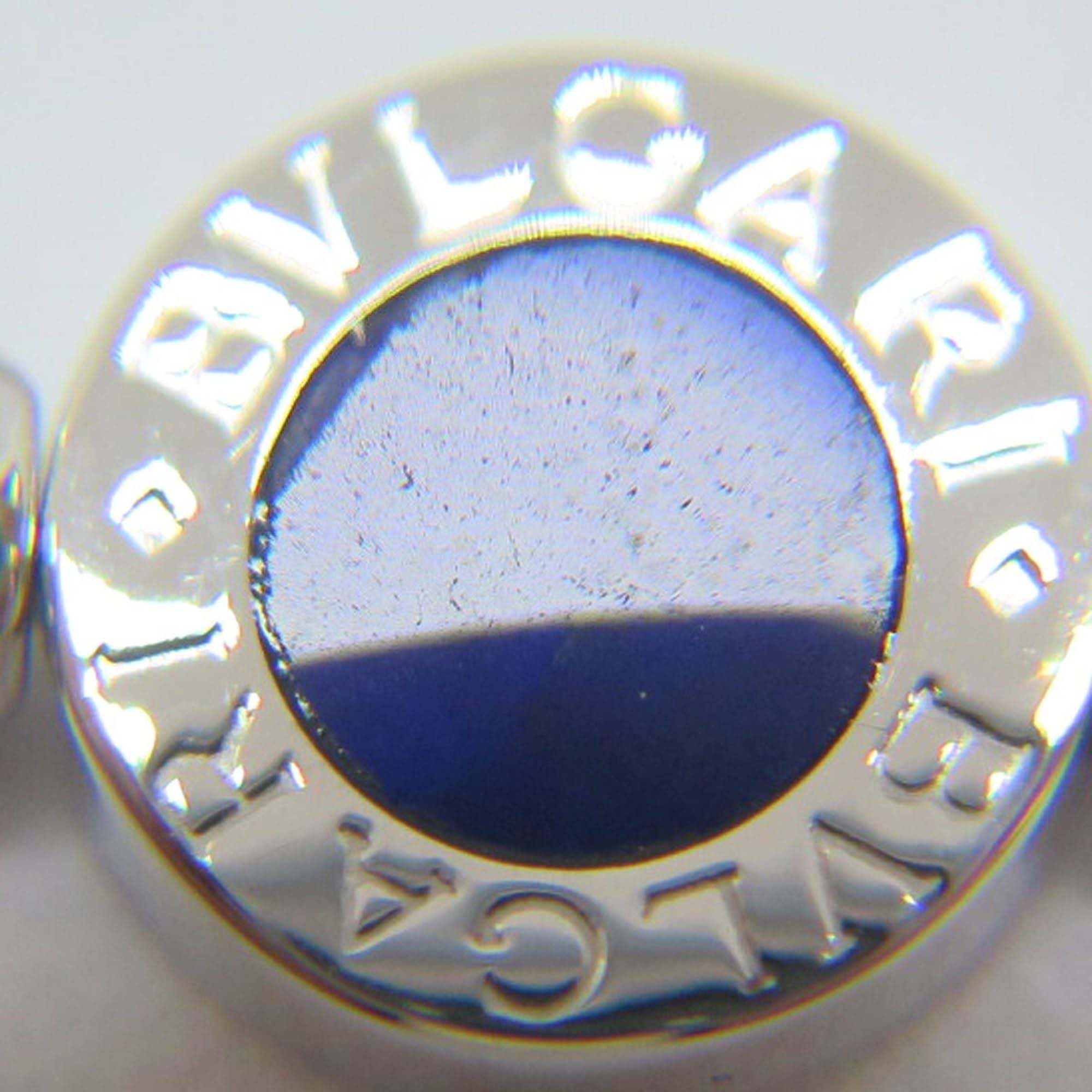 Bvlgari Flip 18K White Gold Diamond Lapis Lazuli Ring EU 52