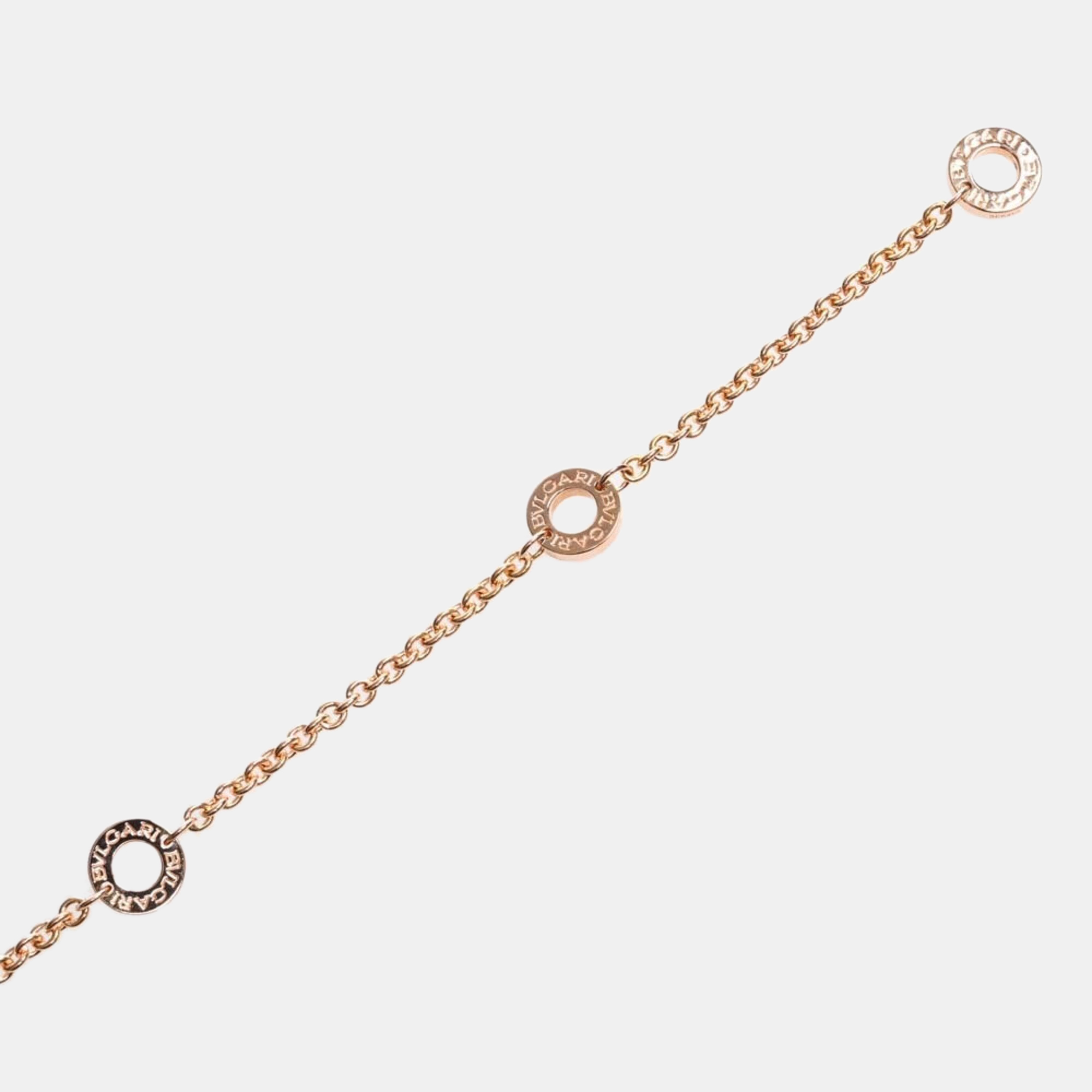 Bvlgari 18K Rose Gold Diamond Onyx Necklace