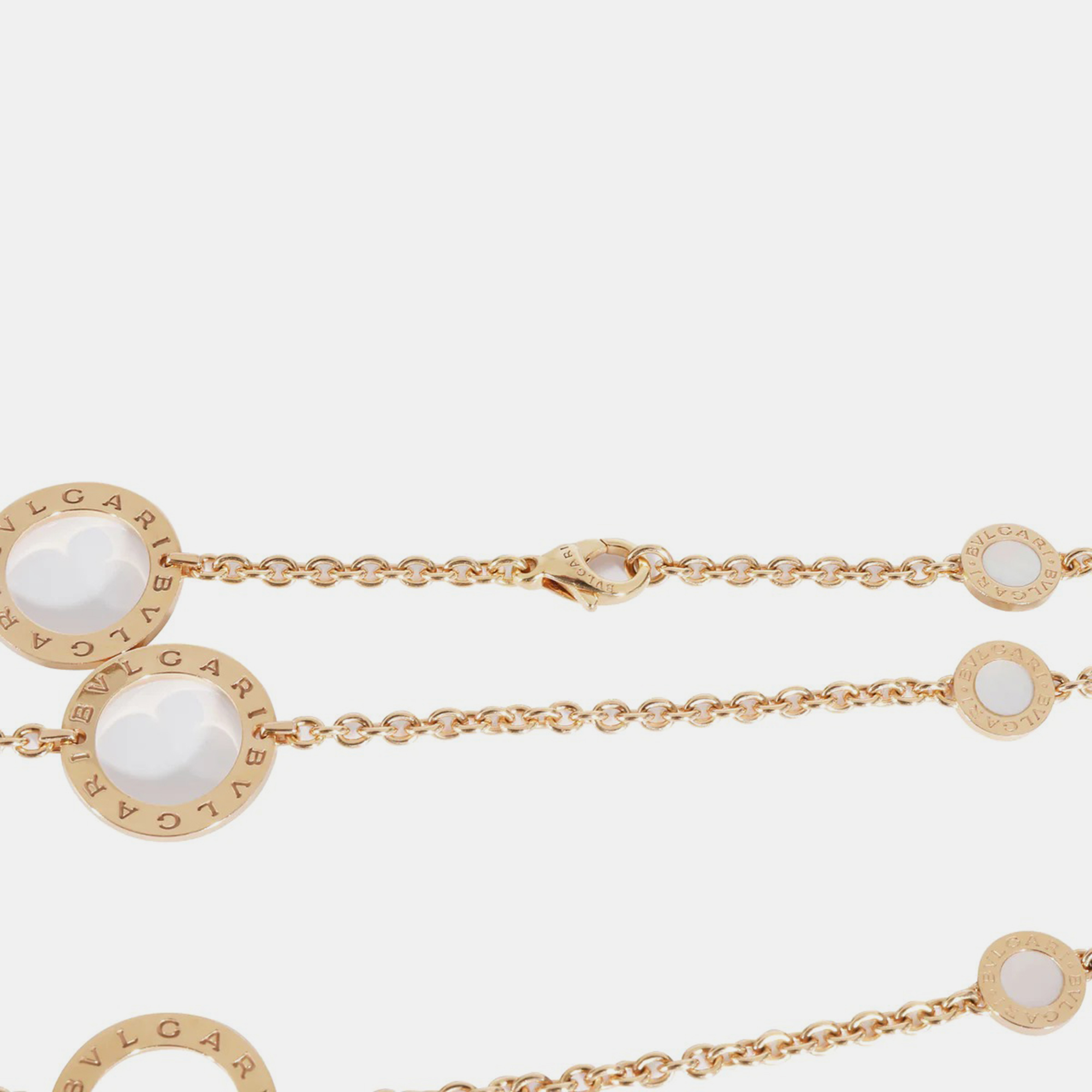 Bvlgari Mother Of Pearl Sautoir Necklace In 18k Rose Gold
