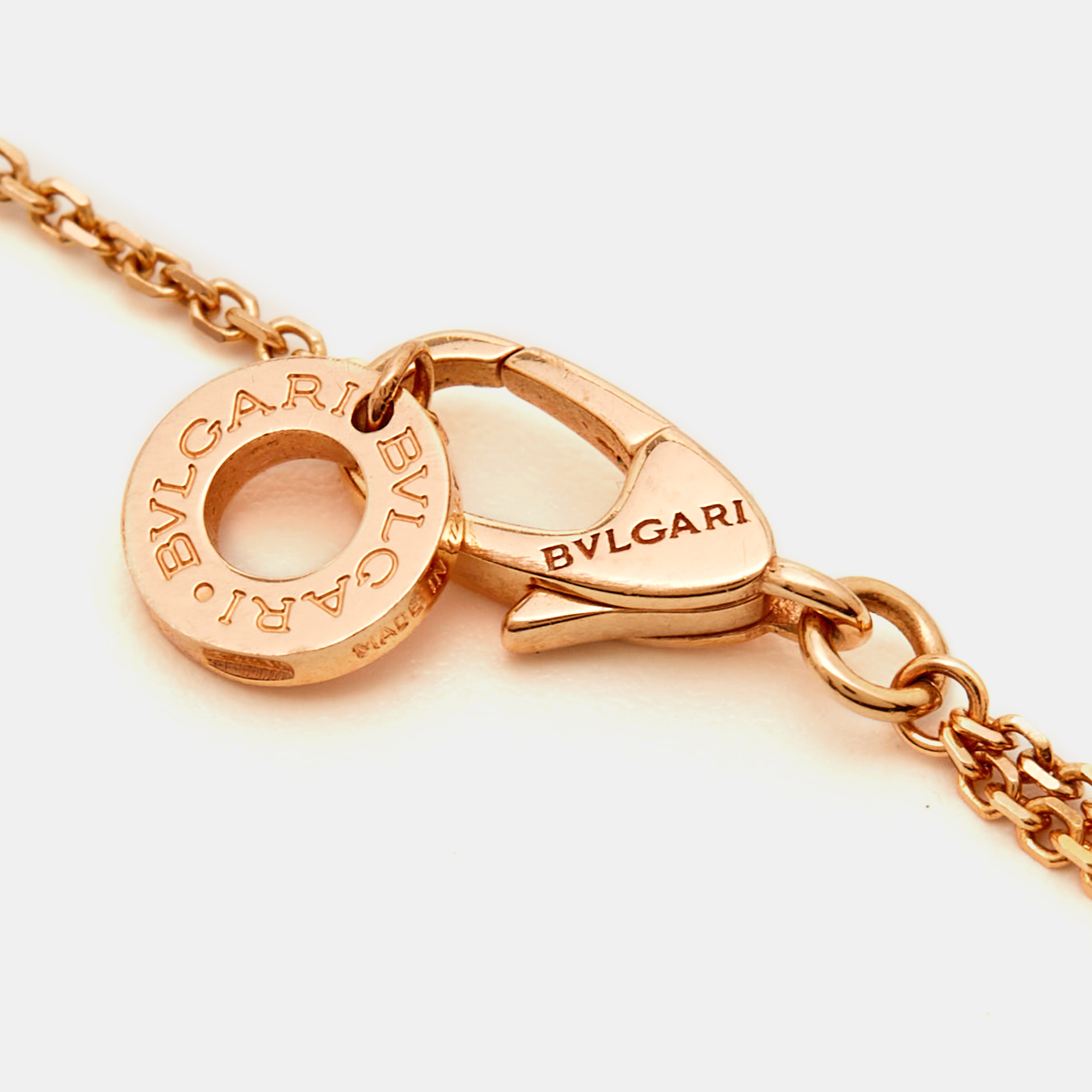 Bvlgari Divas' Dream Mother Of Pearl 18k Rose Gold Charm Bracelet SM