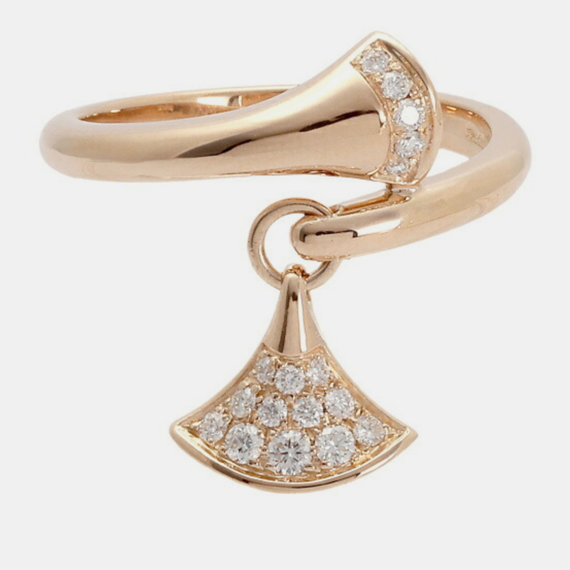 Bvlgari Divas' Dream 18K Rose Gold Diamond Ring EU 52.5