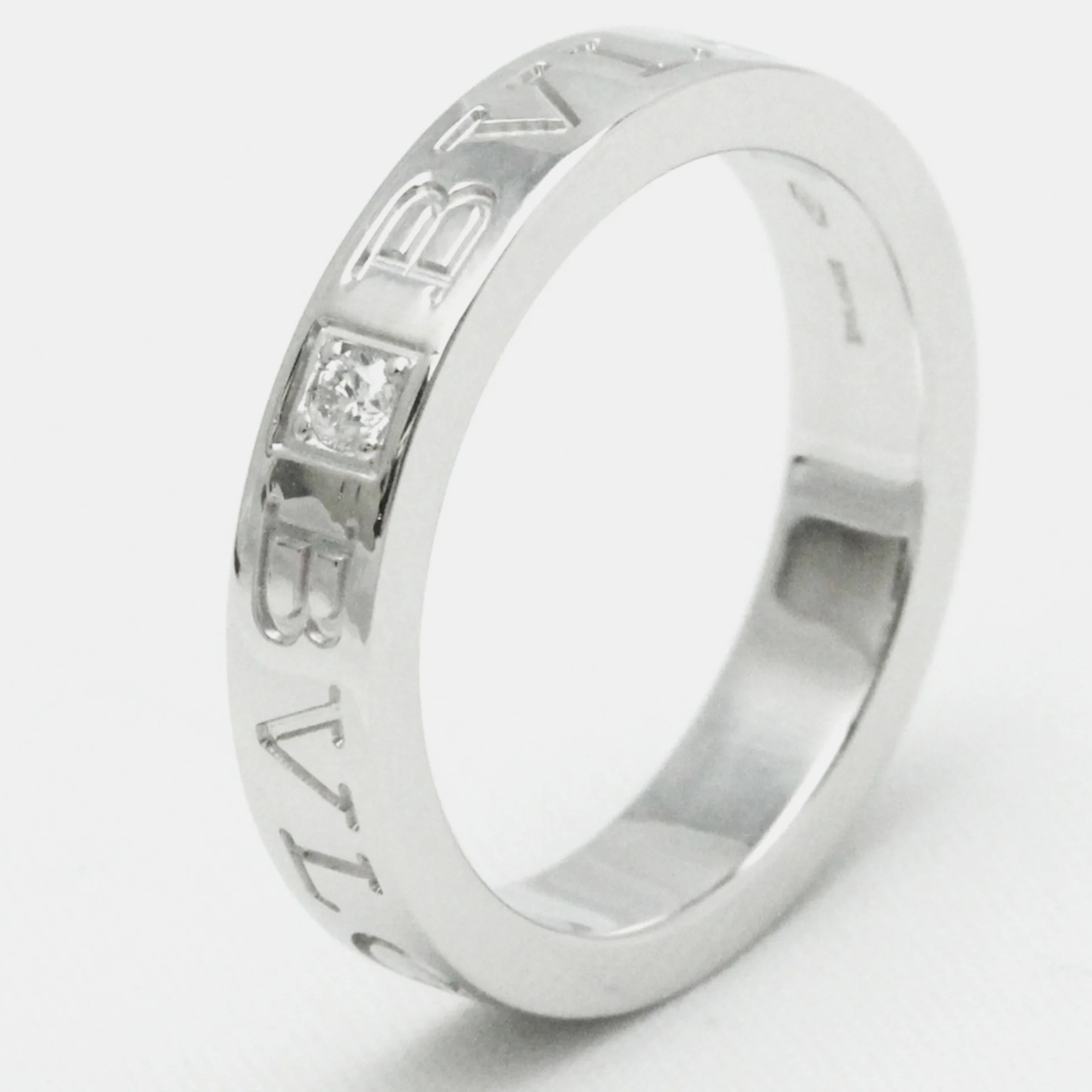 Bvlgari 18K White Gold Diamond Ring EU 52