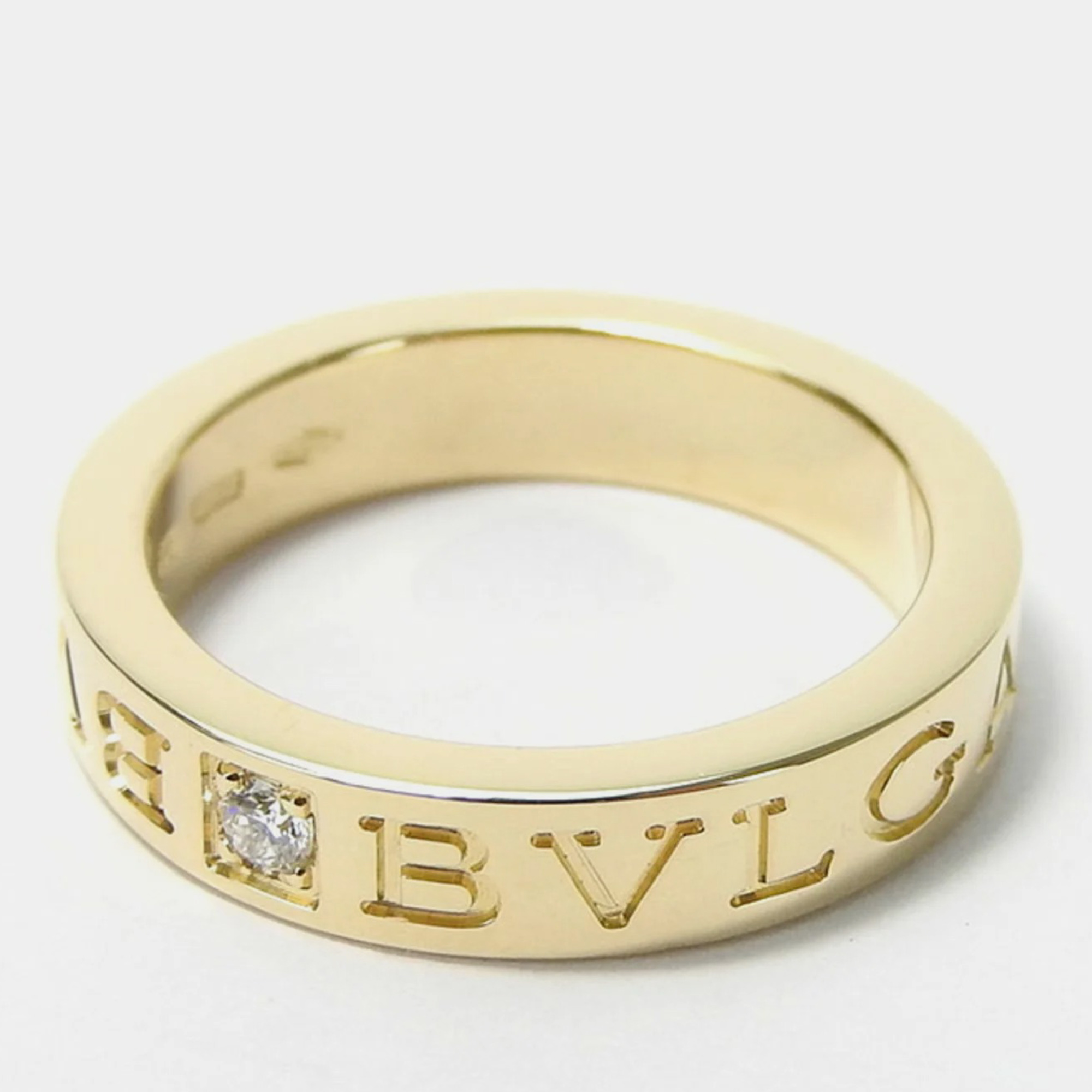 Bvlgari 18K Yellow Gold, Diamond B.Zero1 Band Ring EU 50.5