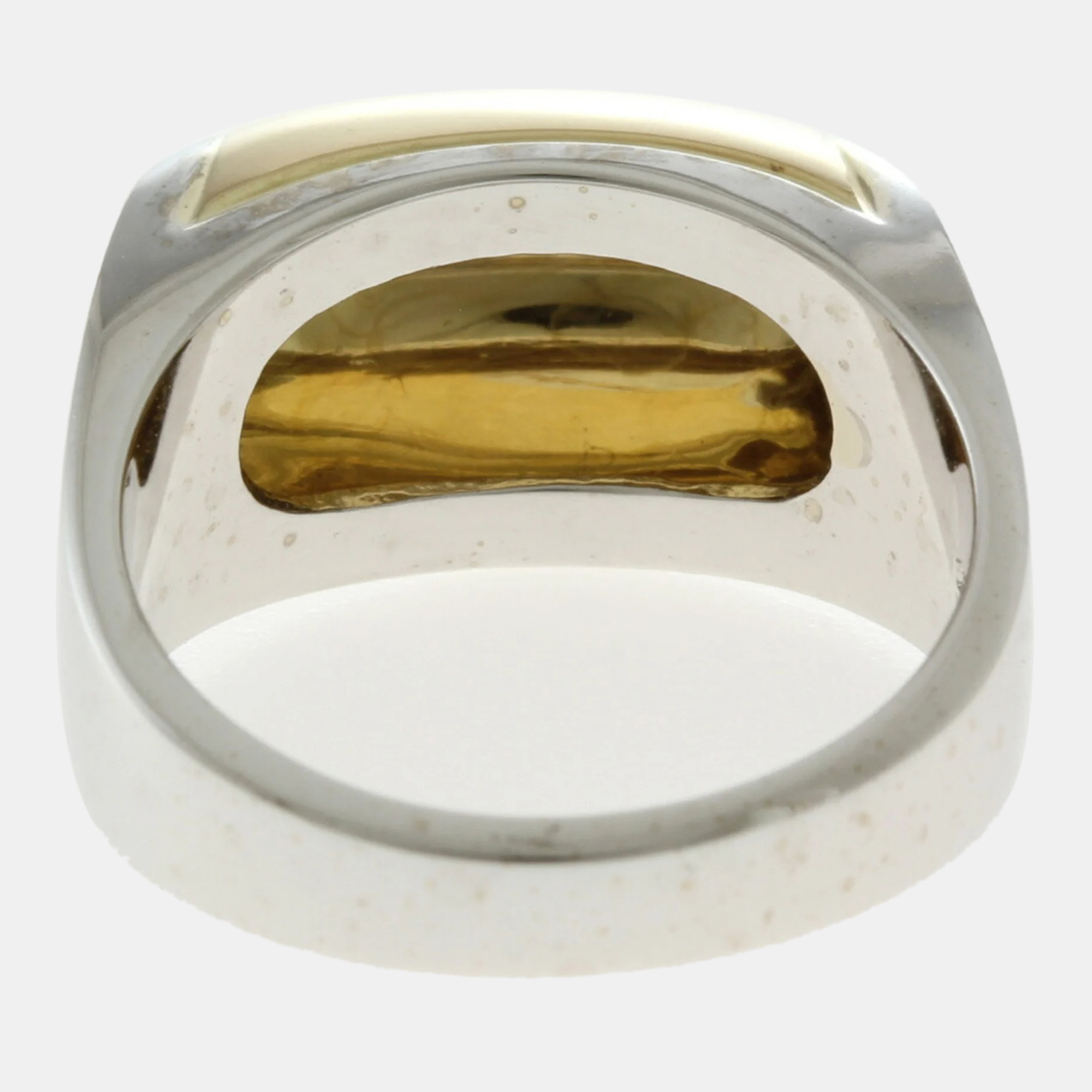 Bvlgari 18K White And Yellow Gold Tronchetto Ring EU 65