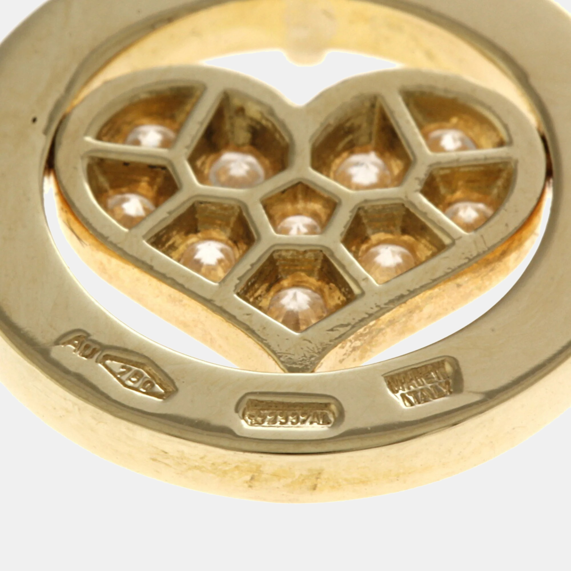 Bvlgari 18K Yellow Gold And Diamond Tondo Heart Pendant Necklace