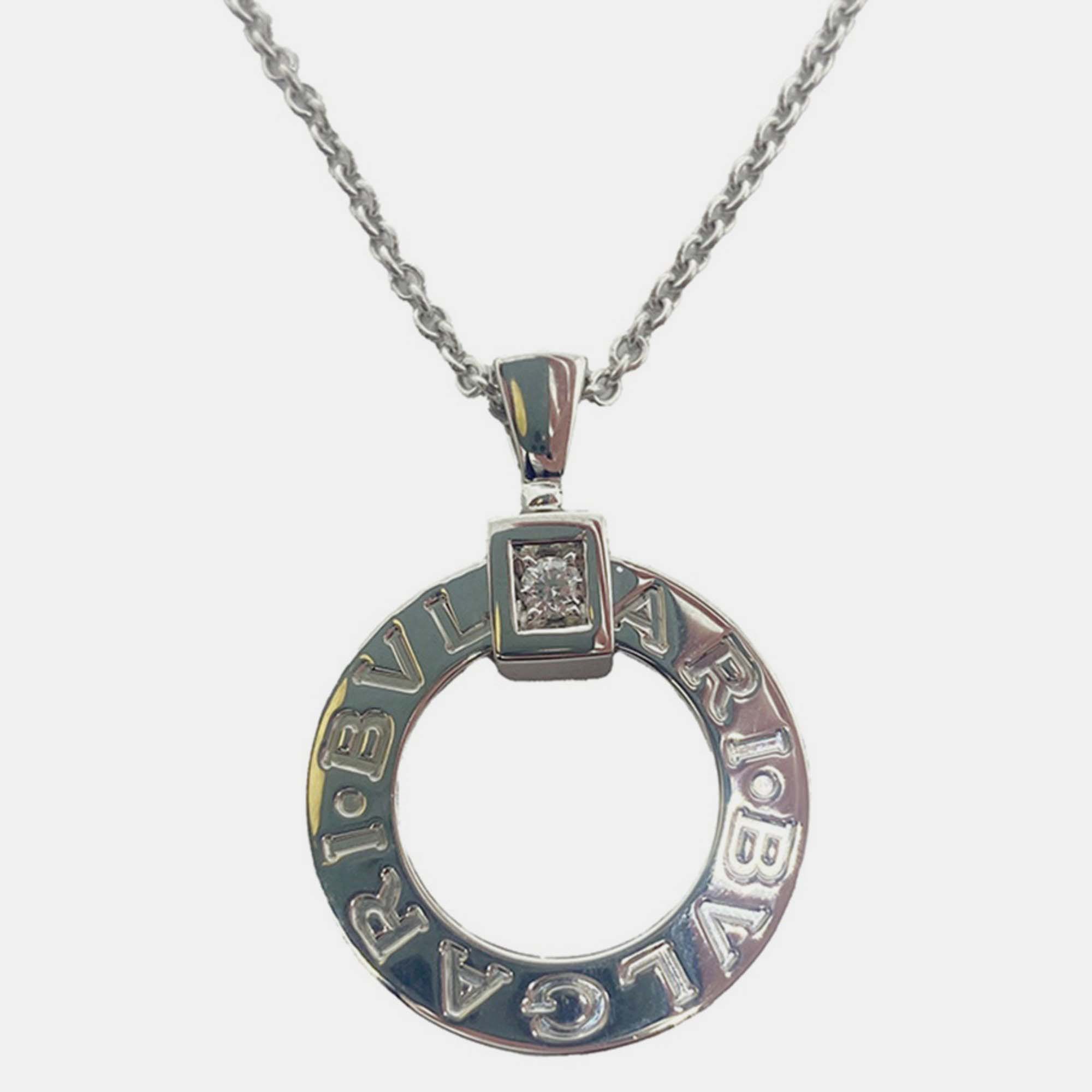 Bvlgari 18K White Gold, Diamond Bvlgari Bvlgari Open Circle Pendant Necklace
Bvlgari 18K White Gold, Diamond Bvlgari Bvlgari Open Circle Pendant Necklace