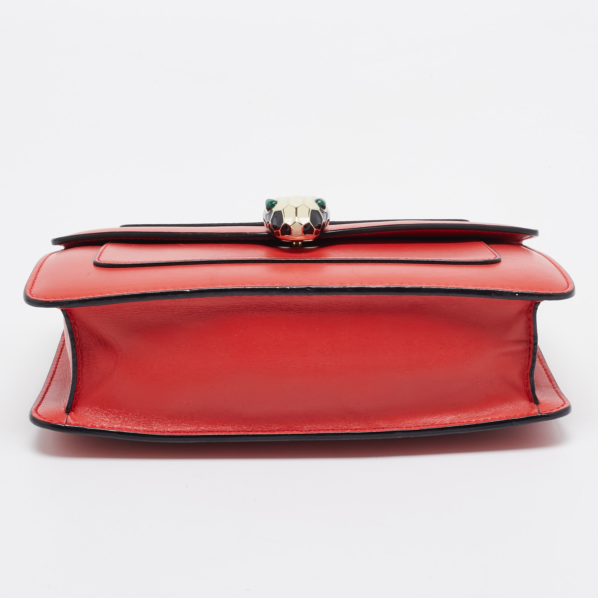 Bvlgari Red Leather Serpenti Forever East West Shoulder Bag