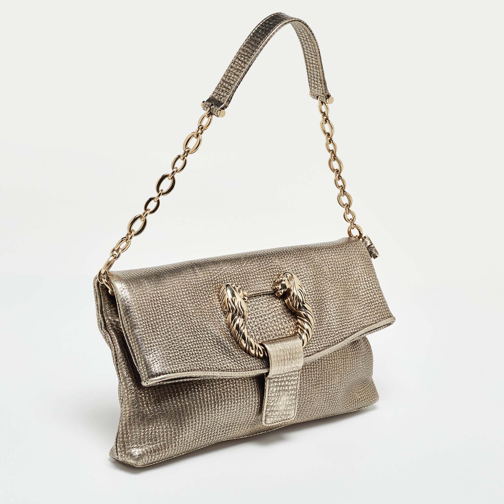 Bvlgari Metallic Leather Leoni Shoulder Bag