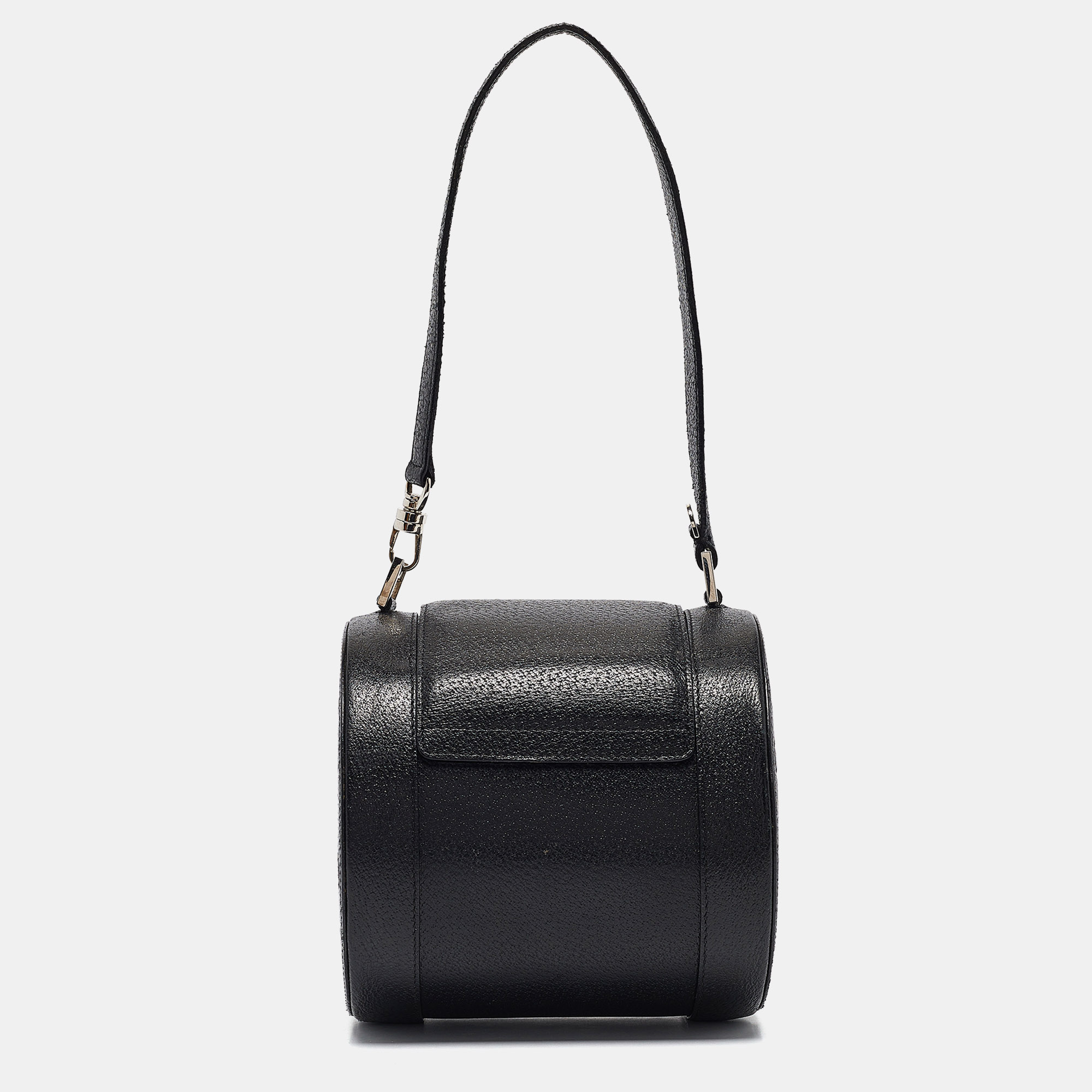 Bvlgari Black Leather B.Zero1 Barrel Bag