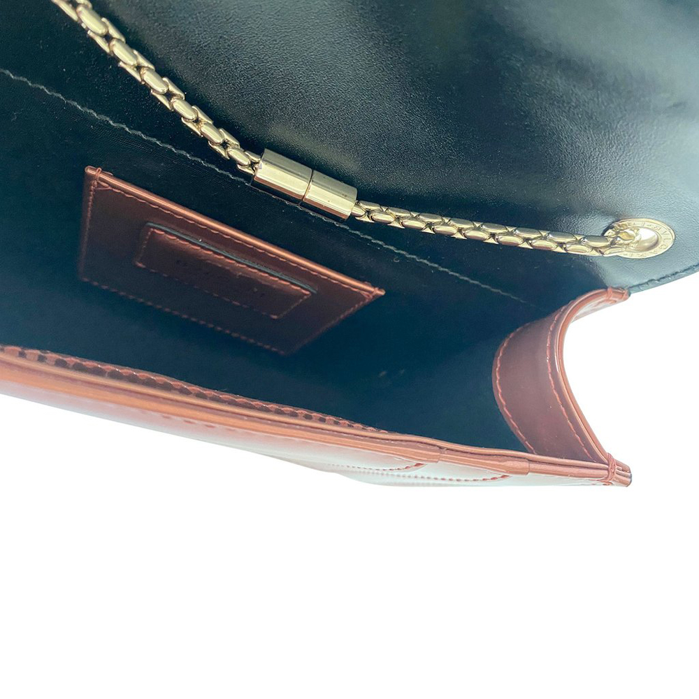 Bvlgari Metallic Gold Patent Leather Serpenti Forever Crossbody Bag