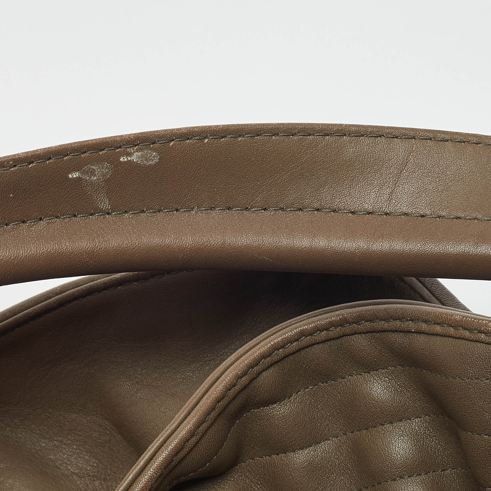 Bvlgari Olive Green Leather Plisse Twist Shoulder Bag