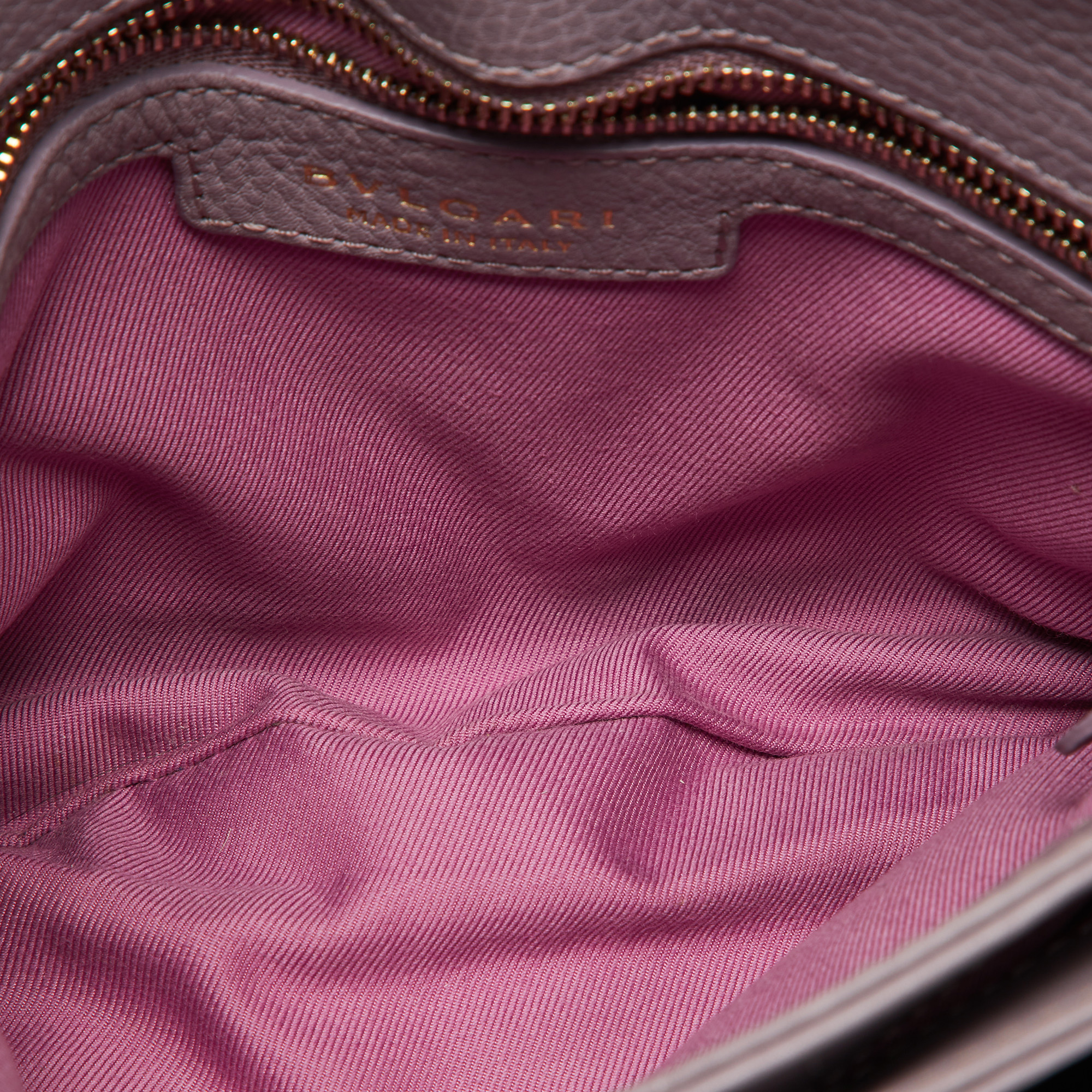 Bvlgari Purple Leather Flap Shoulder Bag
