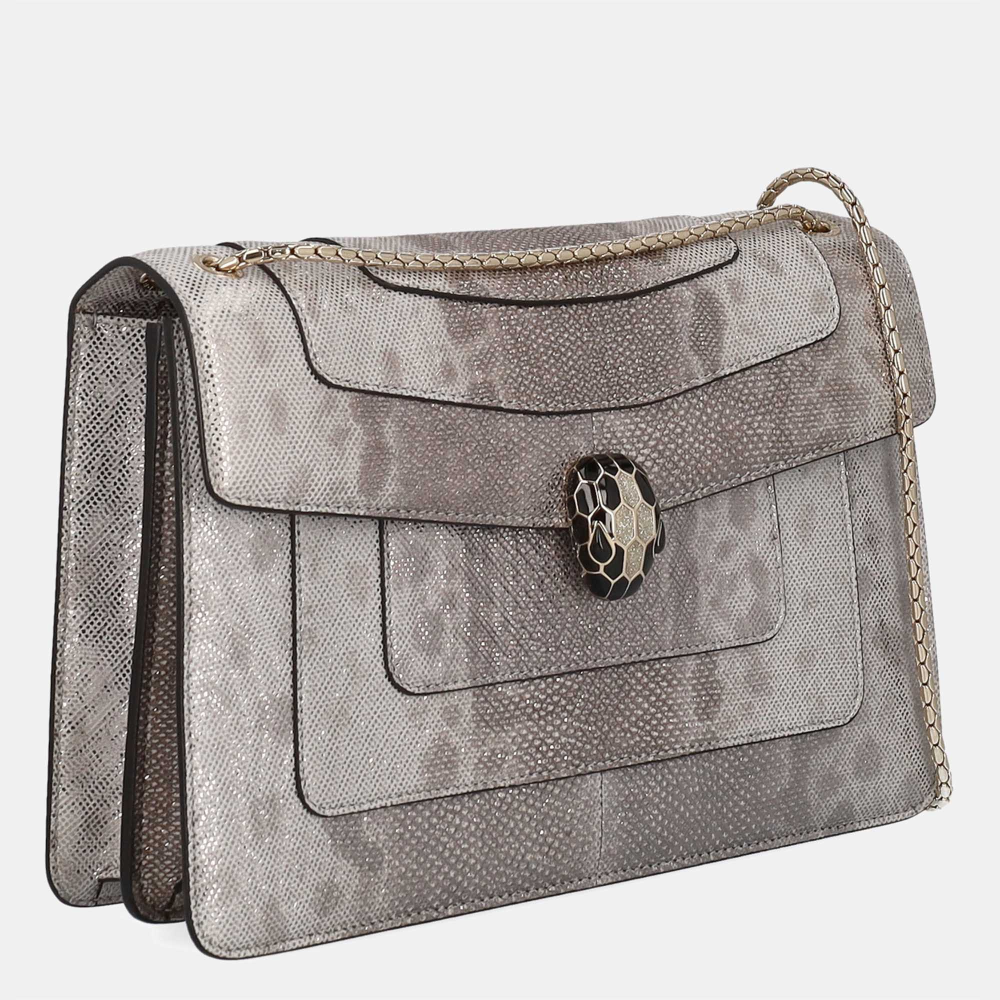 Bvlgari  Women's Leather Shoulder Bag - Grey - One Size
