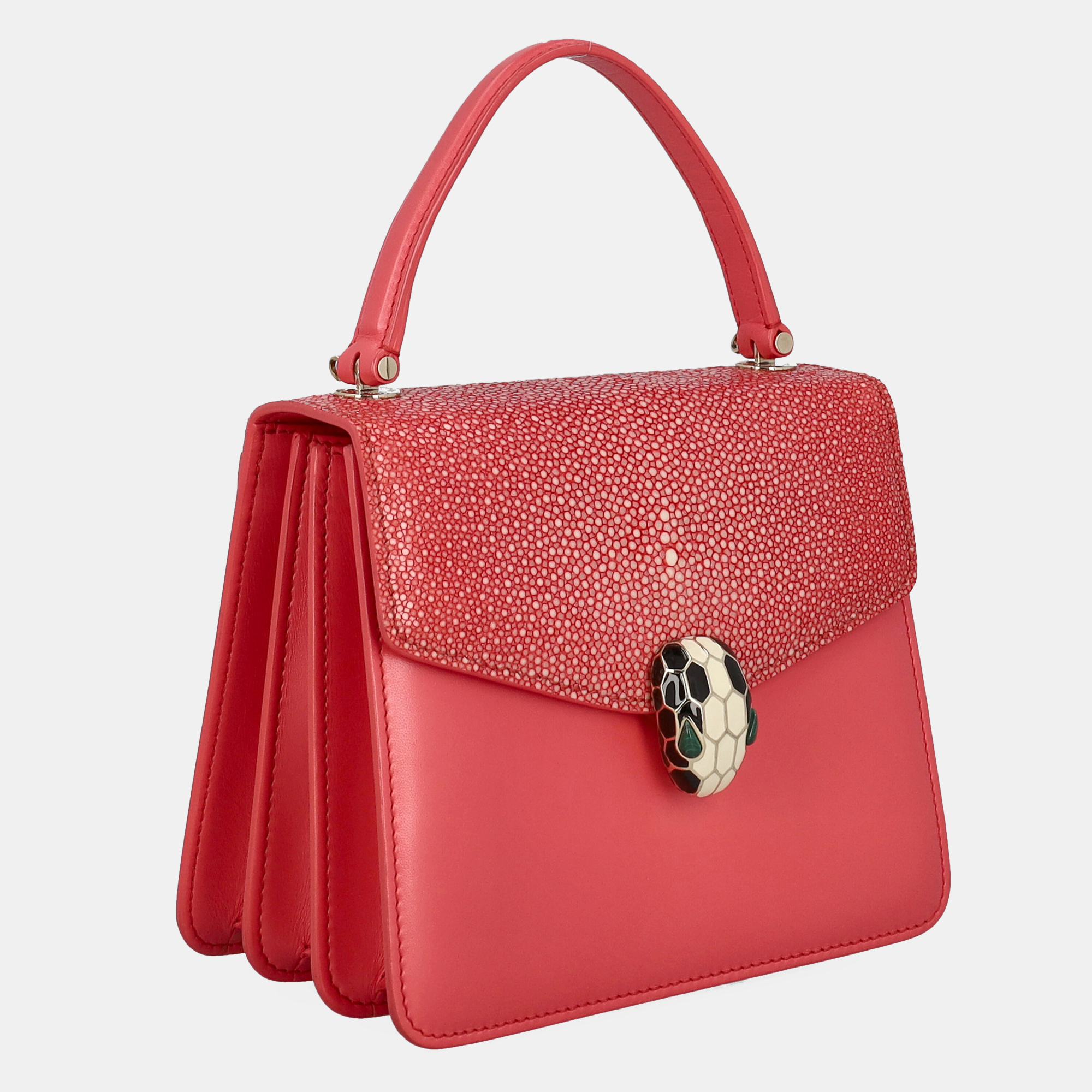 Bvlgari Serpenti -  Women's Leather Handbag - Pink - One Size