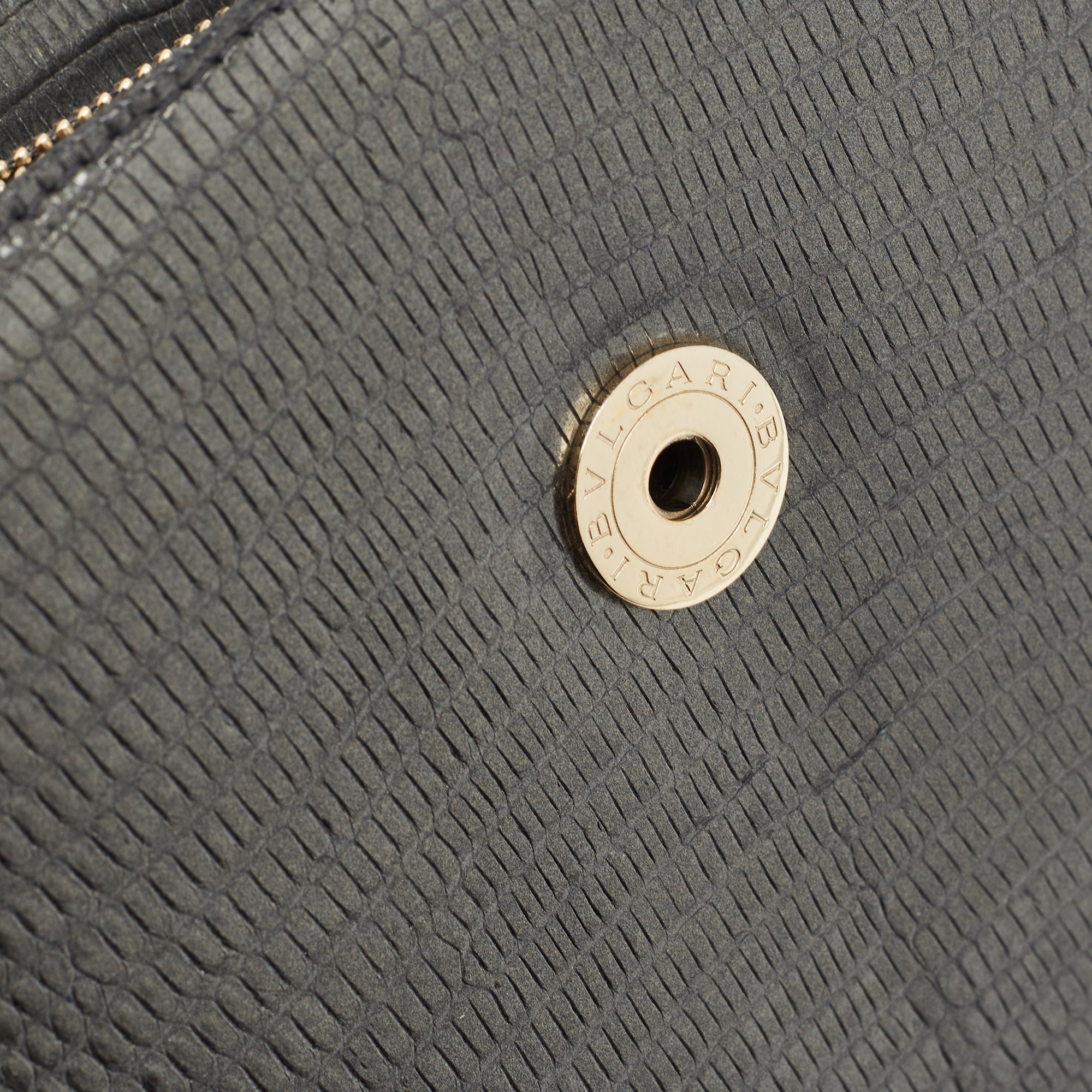 Bvlgari Grey Karung Leather Medium Serpenti Forever Flap Shoulder Bag