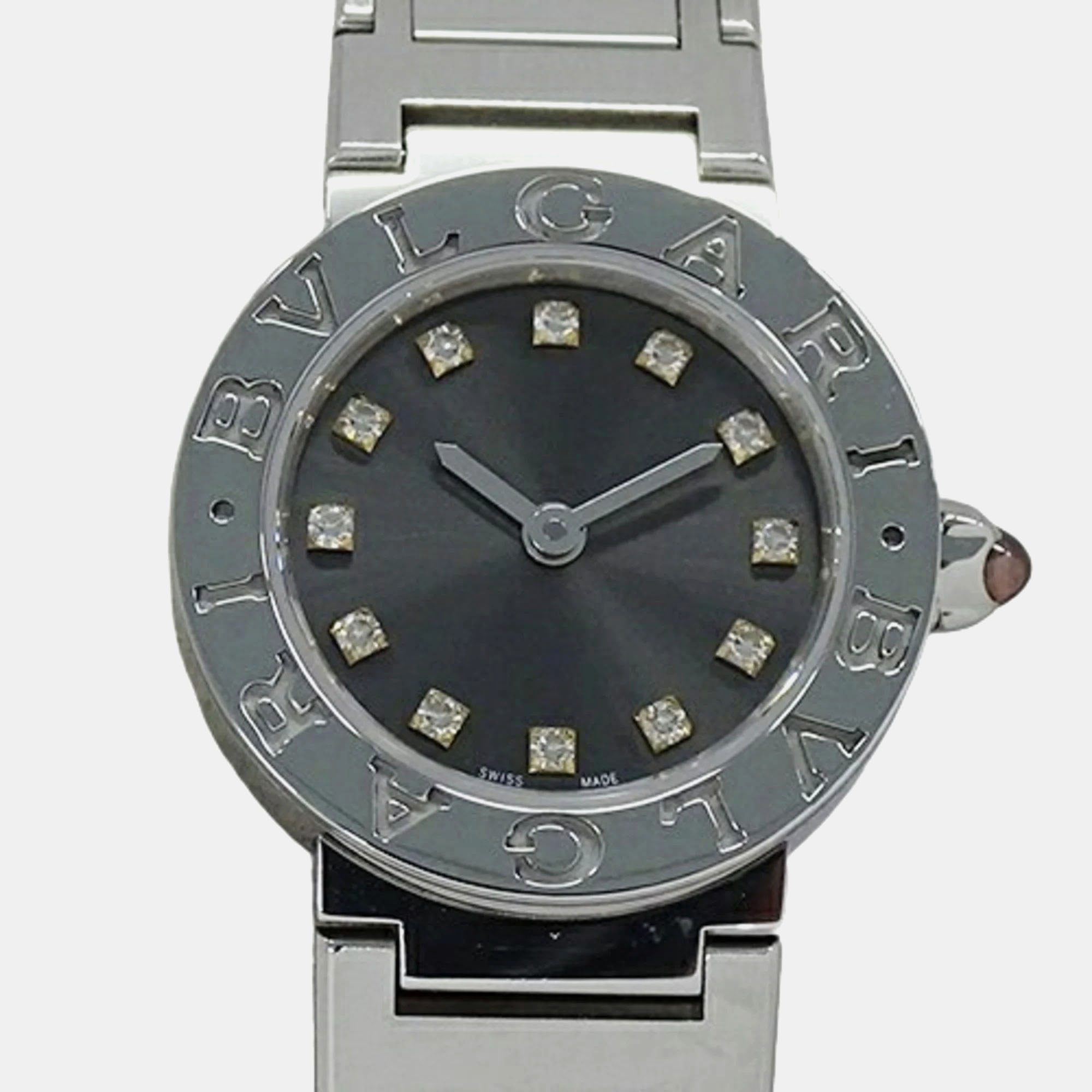 Bvlgari silver stainless steel bvlgari bvlgari 102942 quartz women's wristwatch 23 mm