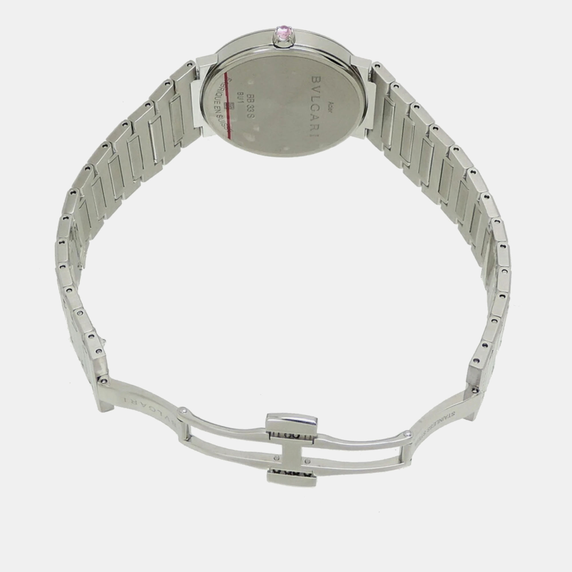 Bvlgari Silver Stainless Steel Bvlgari Bvlgari Quartz Women's Wristwatch 33 Mm